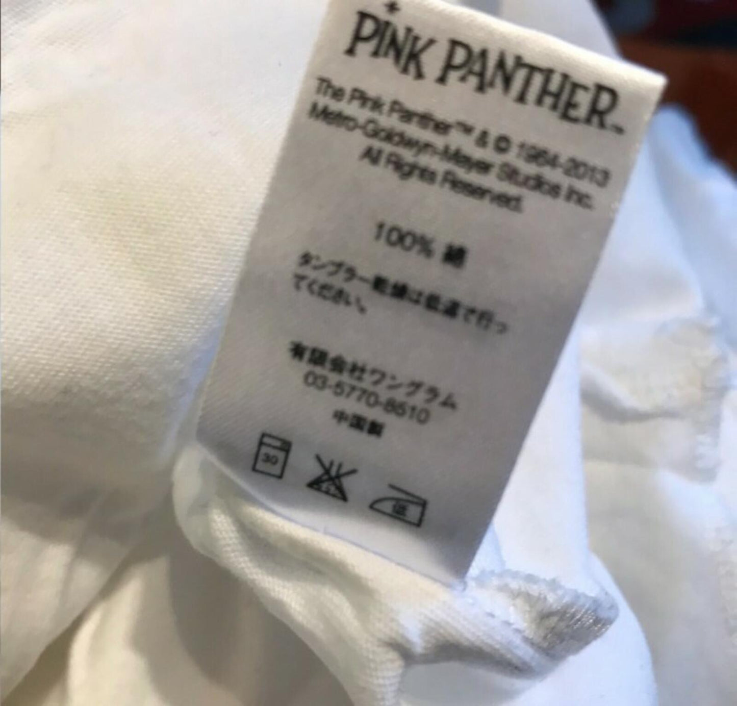 Camiseta Henley Supreme Pink Panther S/S SS14 Blanca Talla L