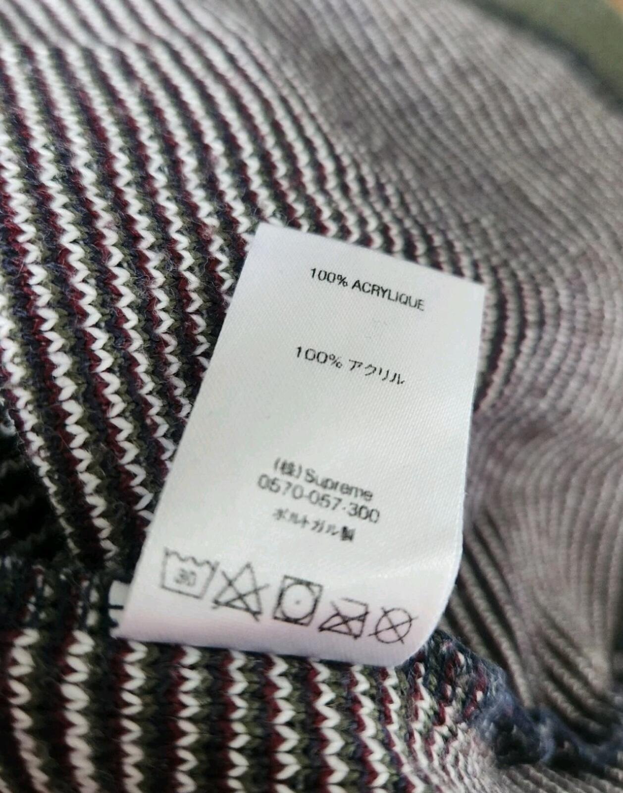 FW18 Supreme Knit Stripe Hooded L/S Top Hoodie Size M Medium Made In Portugal