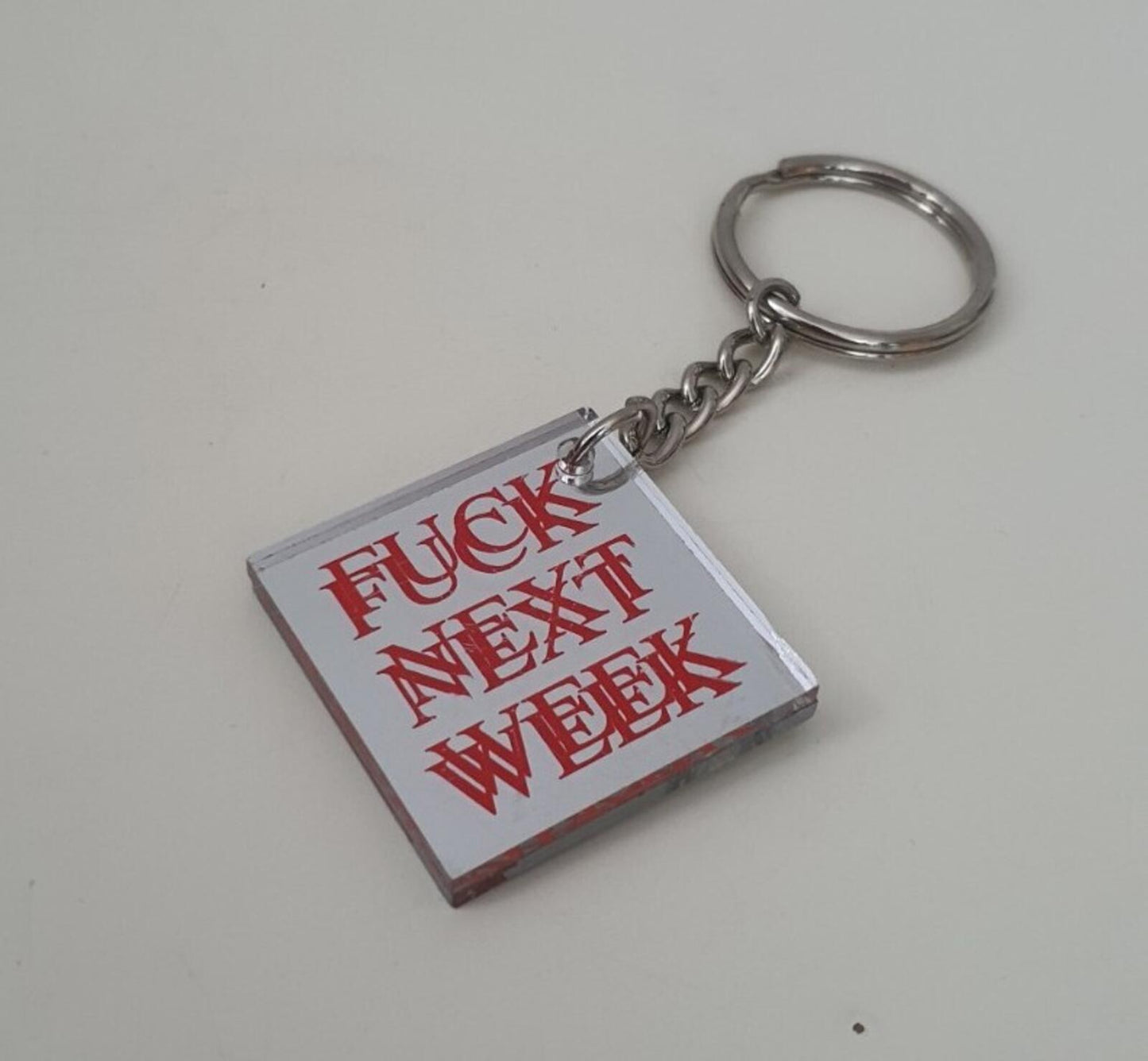 SS15 Supreme Mirror keychain F UCK NEXT WEEK keyring box logo