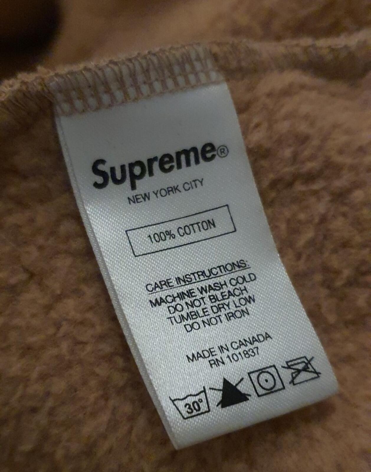 SS18 Supreme Repeat Zip Up hooded sweatshirt light brown size M medium hoodie