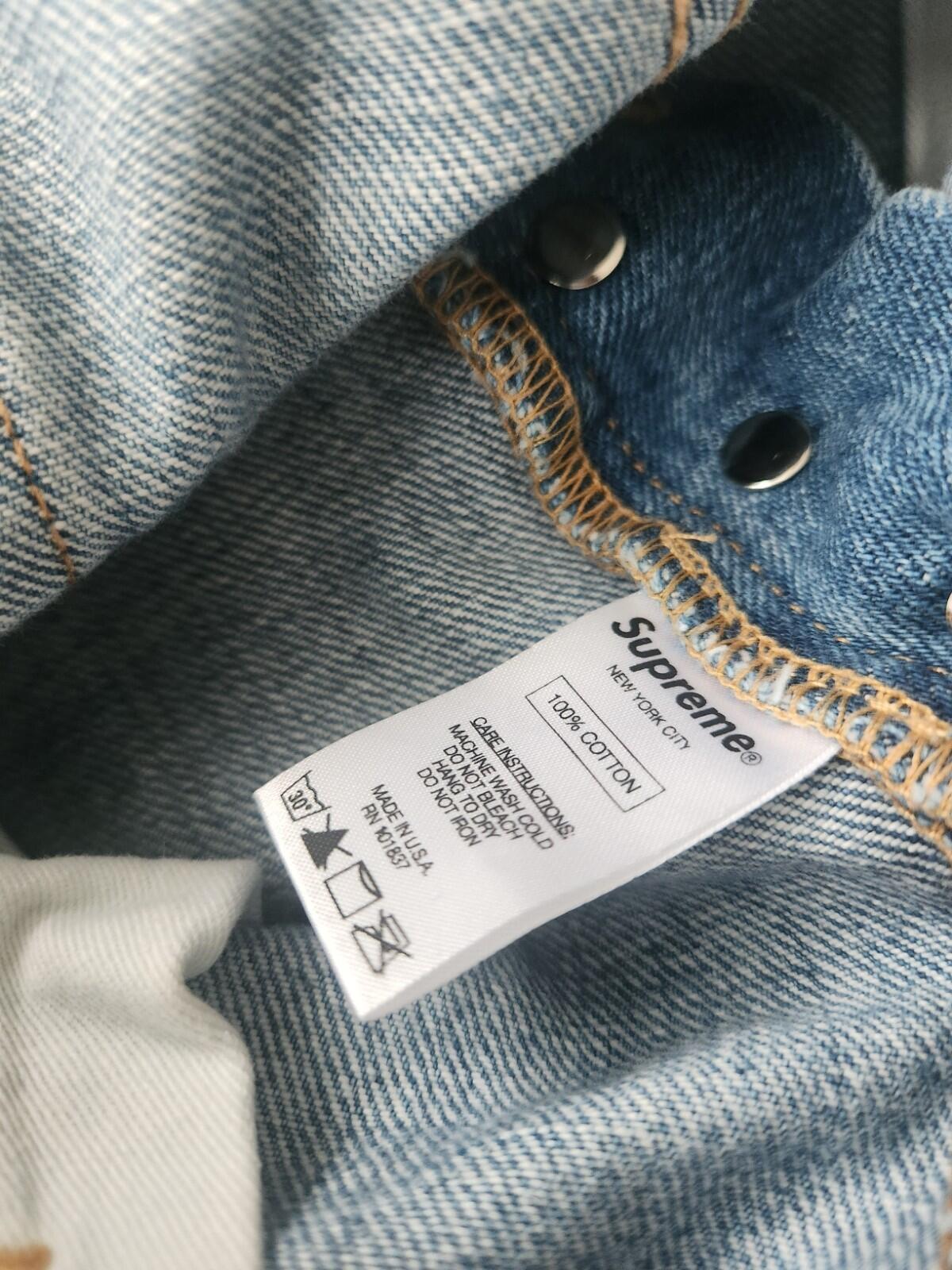 Supreme slim jeans size 36 W36 L32 denim blue made in USA mens stonewashed jean