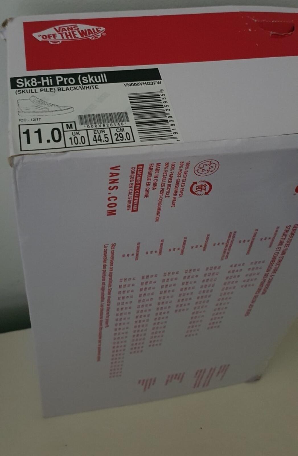 Zapatillas SS18 Supreme x Vans Skull Pile Sk8-Hi UK 10 US 11 EUR 44.5