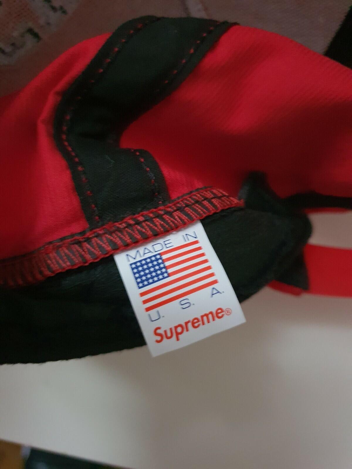 SS17 Supreme x Champion Embroidered Logo red 5-panel hat cap