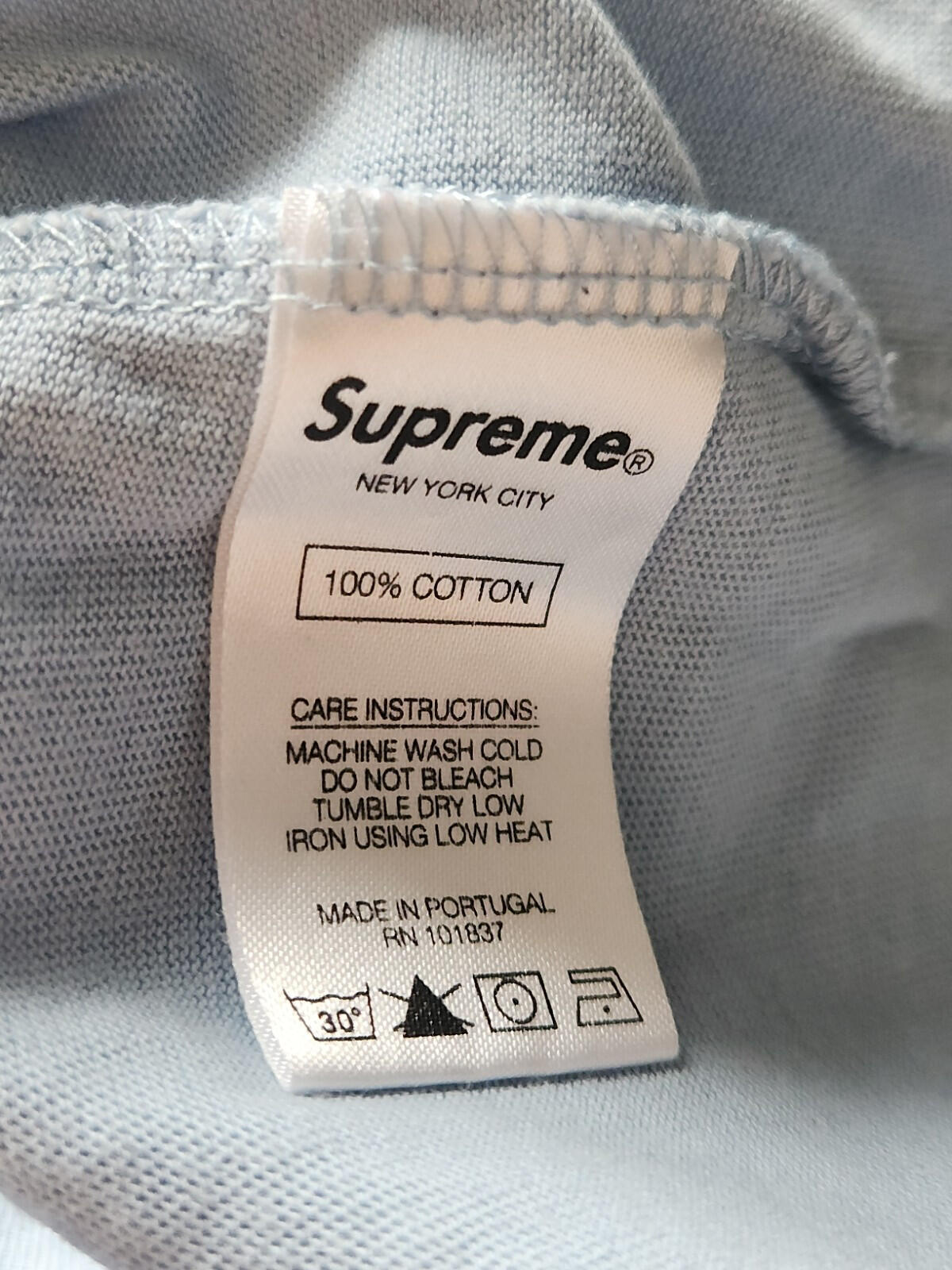 SS21 Supreme World Famous S/S Top Blue tee size XL T-shirt Light Slate