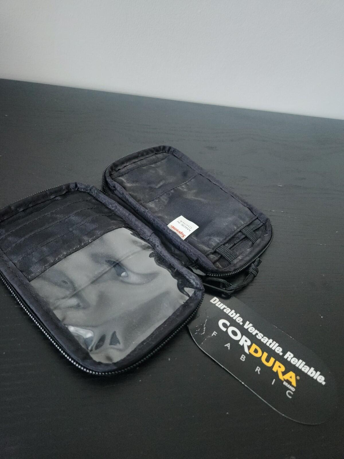 FW19 Supreme schwarze kleine Reißverschlusstasche aus Cordura-Nylon, wasserabweisende Geldbörse, neu