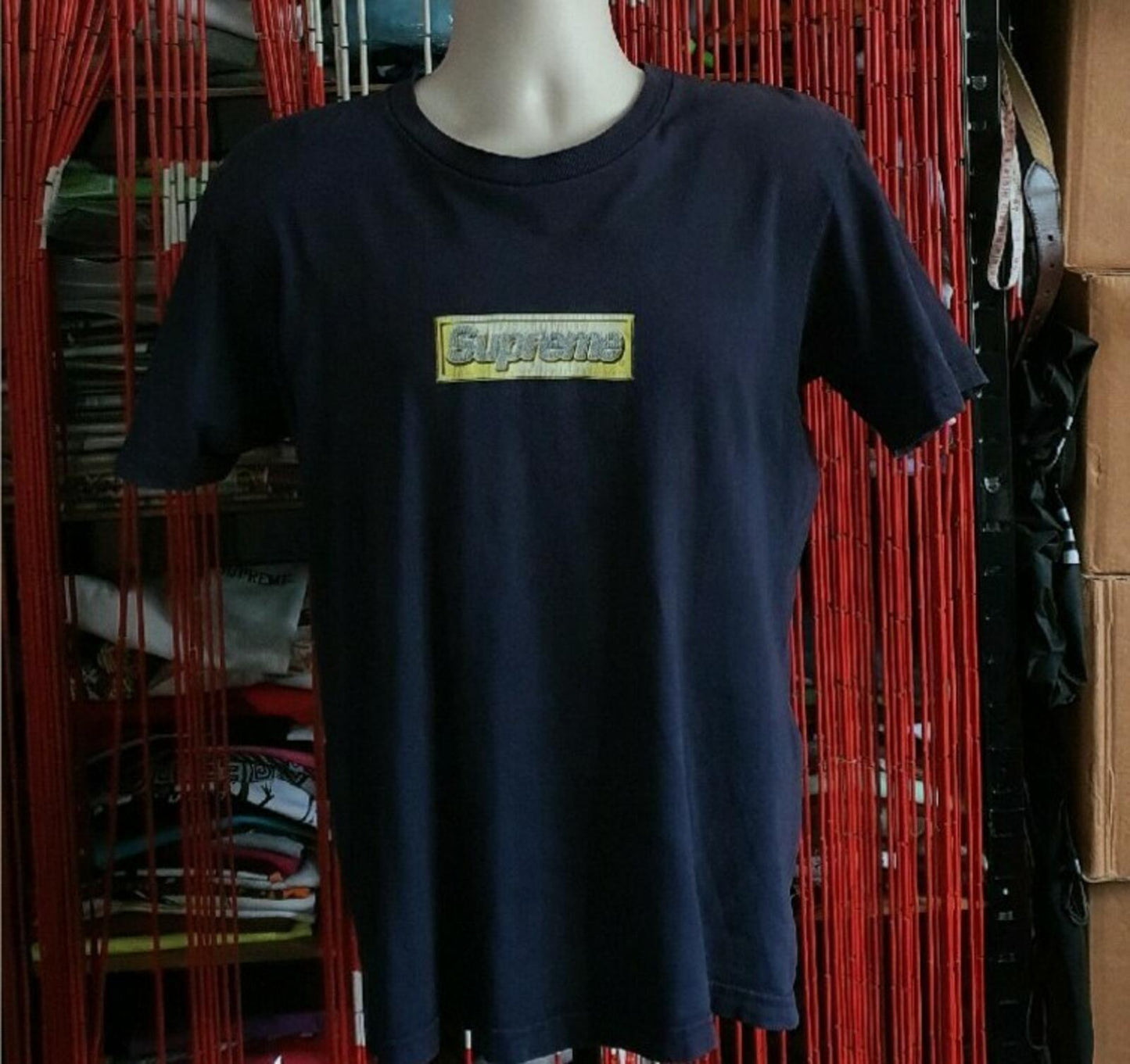 SS13 Supreme Bling Box Logo Tee Navy Size M