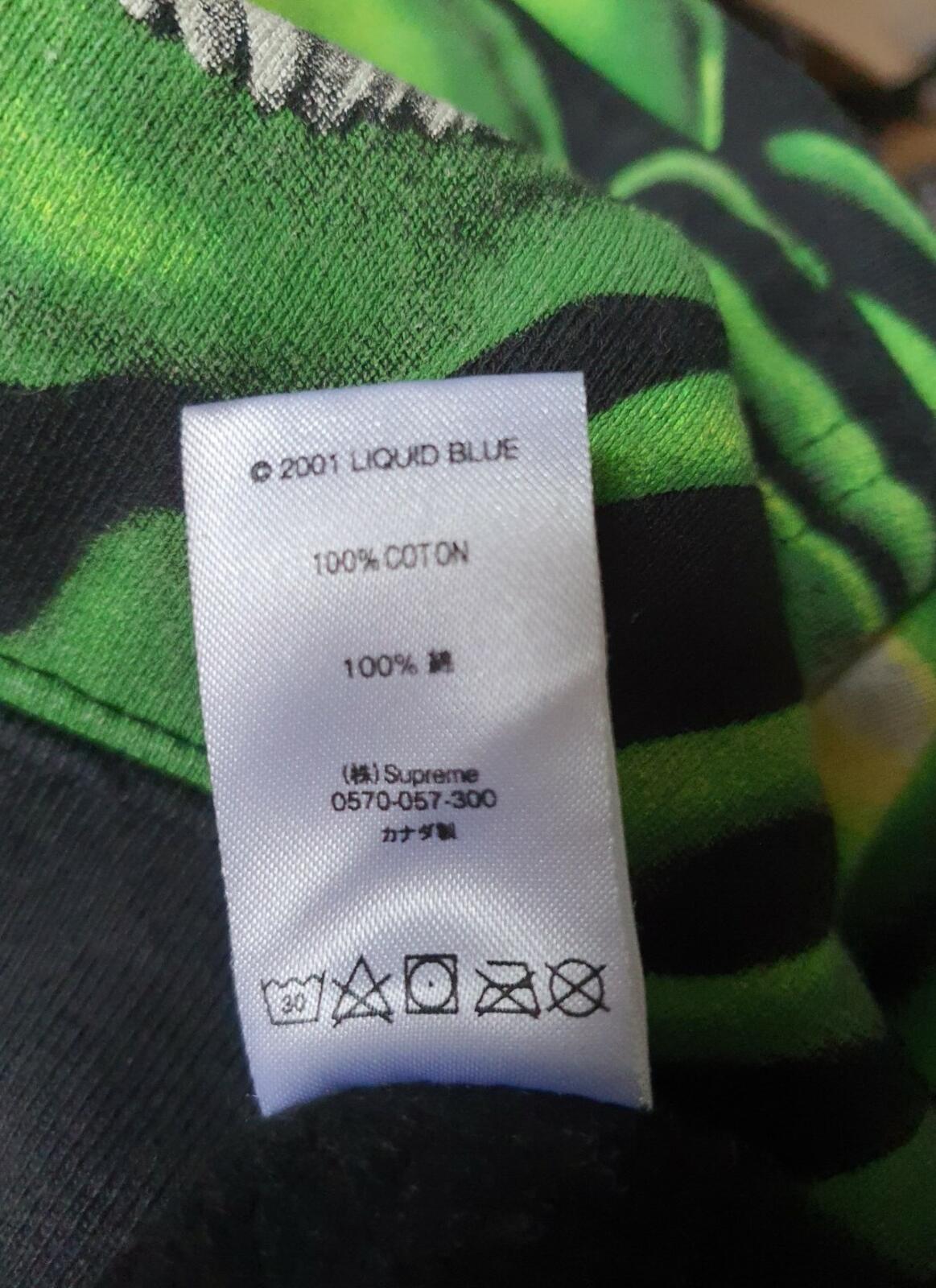 SS18 Supreme Skull Pile hooded sweatshirt L large glow in the dark hoodie green