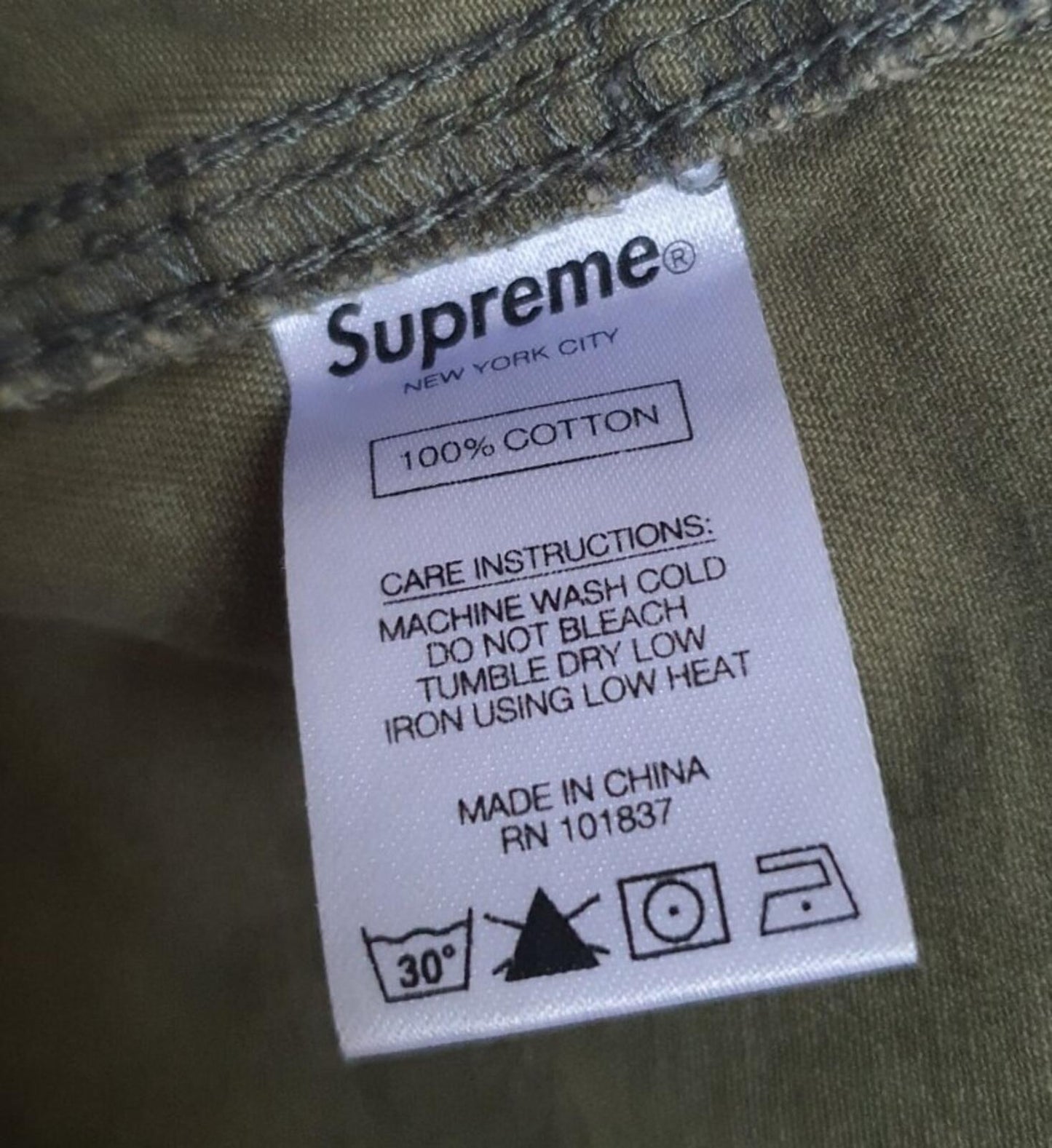 FW19 Supreme Is Love skate pant size S small olive pants