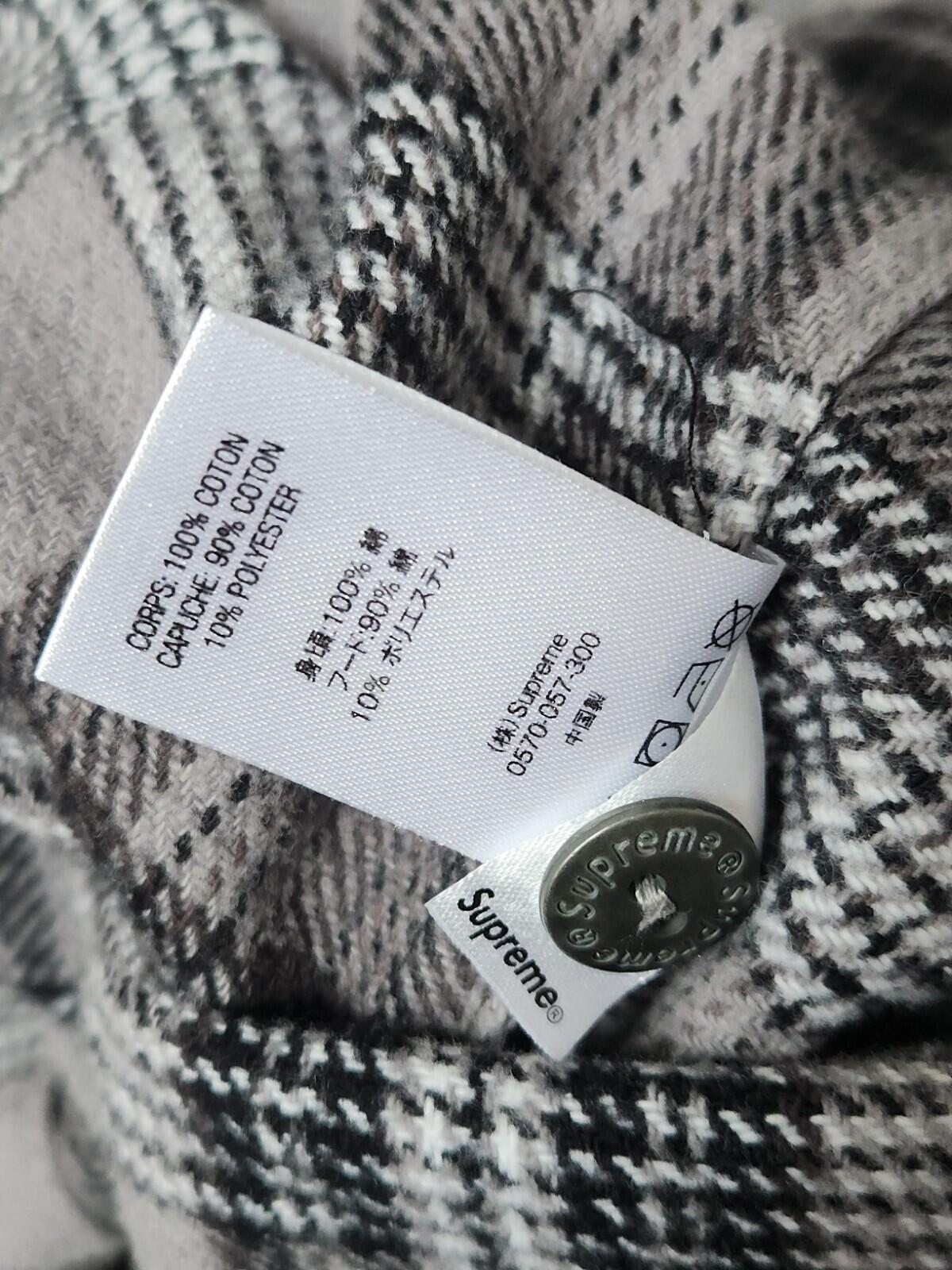 SS18 Supreme Hooded Plaid Flannel Shirt size M medium Black