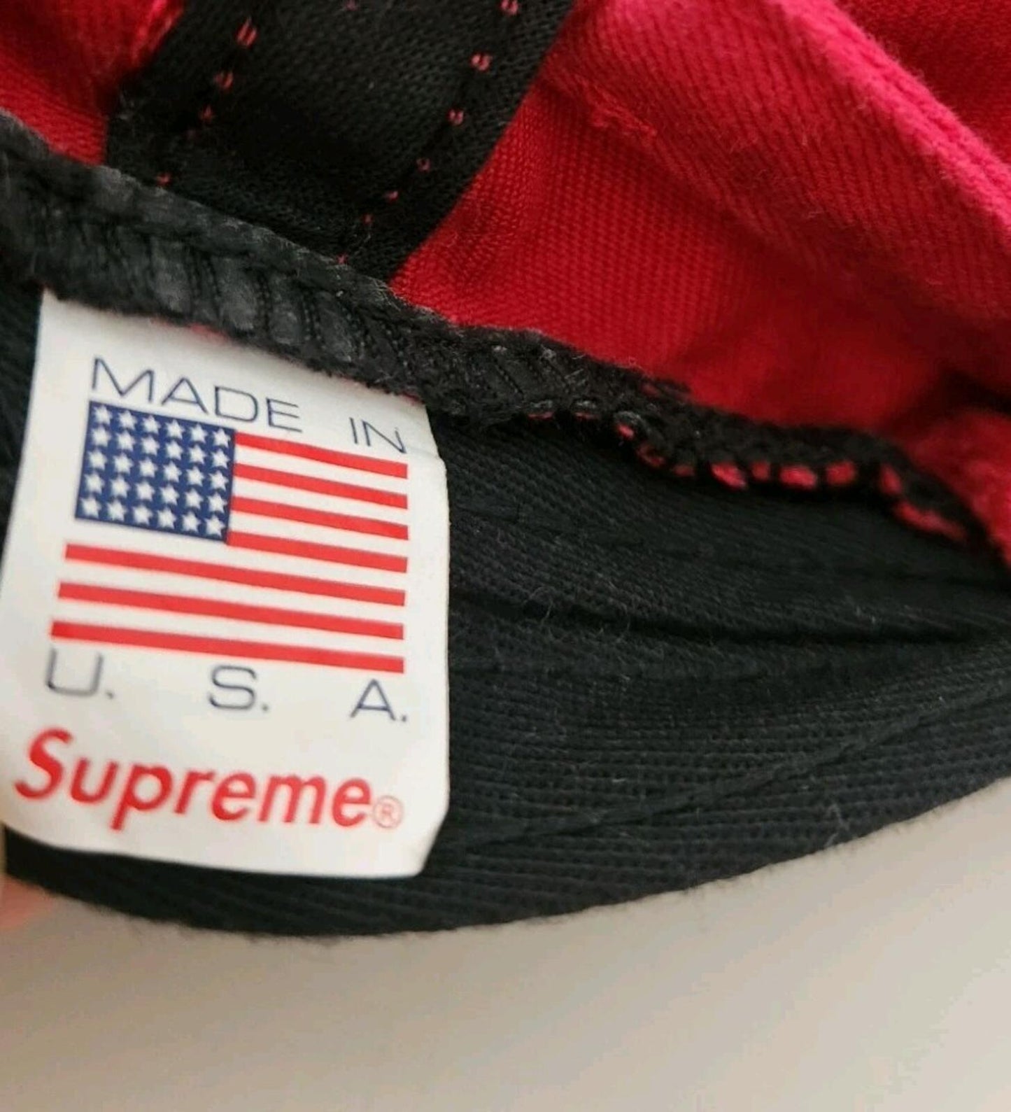 SS16 Supreme Twill Classic Logo 6-Panel Red Cap Hat