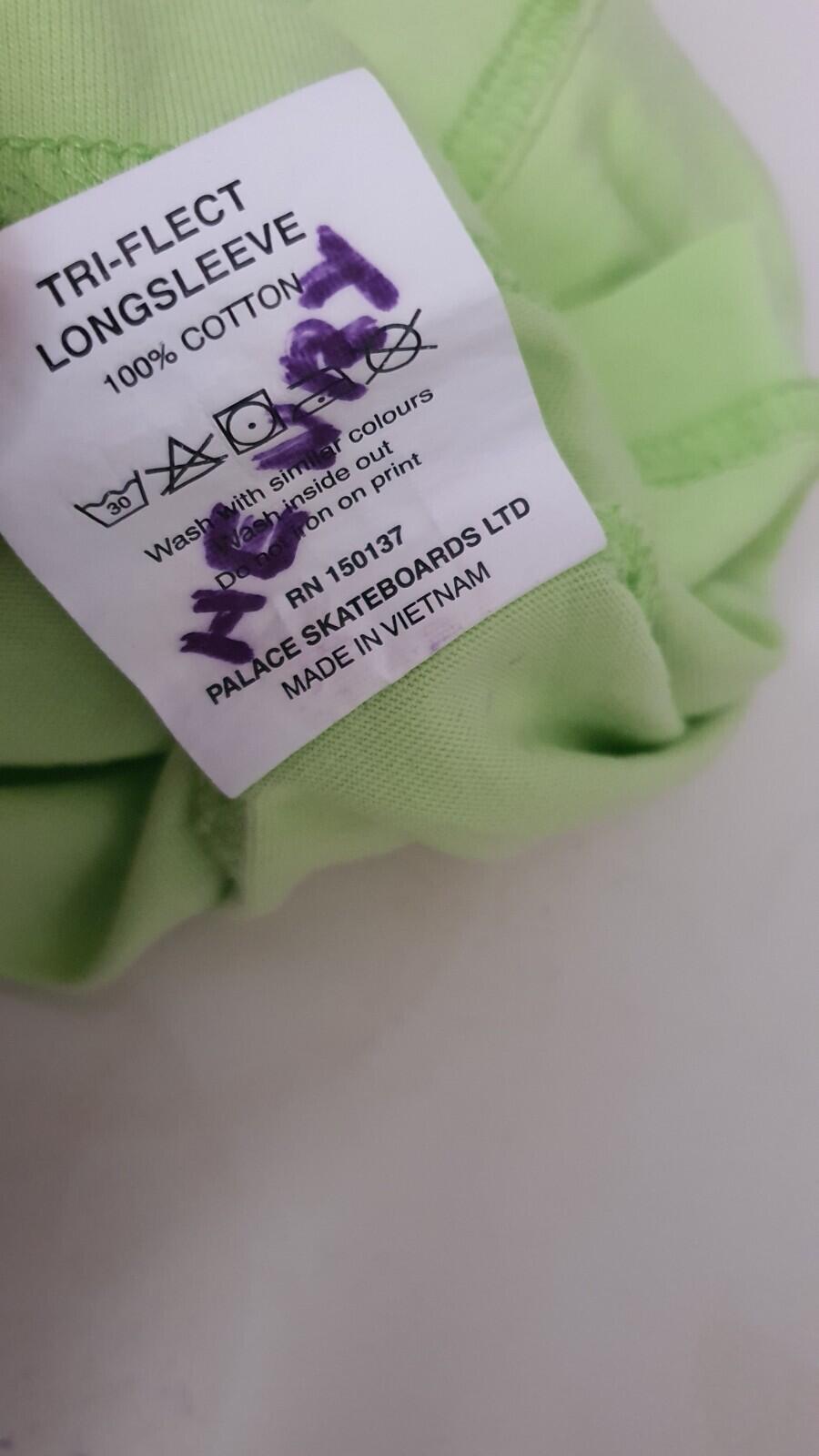 AW17 Palace Tri-Flect L/S T-shirt Fluro Size L