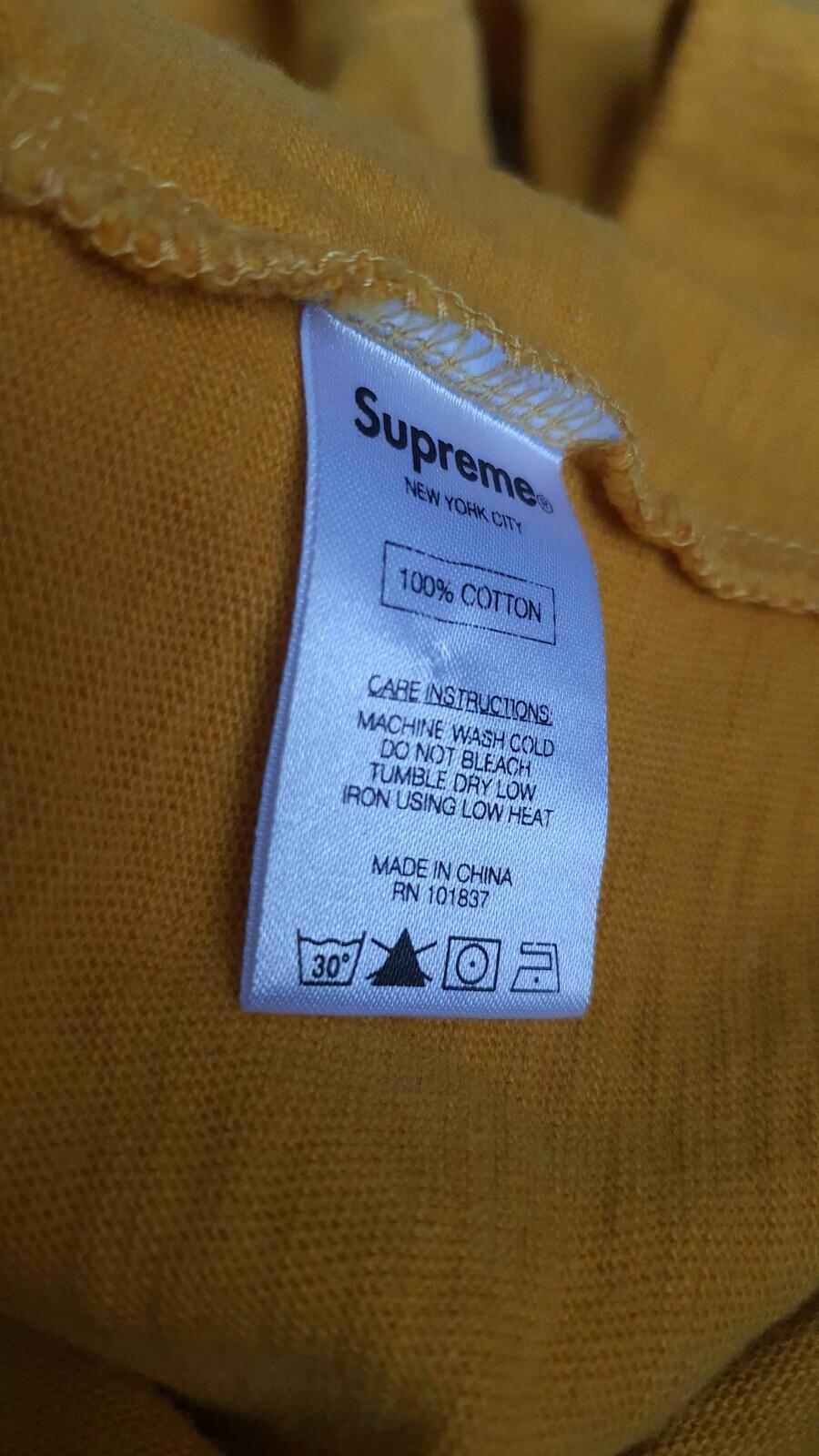 FW14 Supreme Arena Top long sleeve L/S tee size L large yellow t-shirt big logo