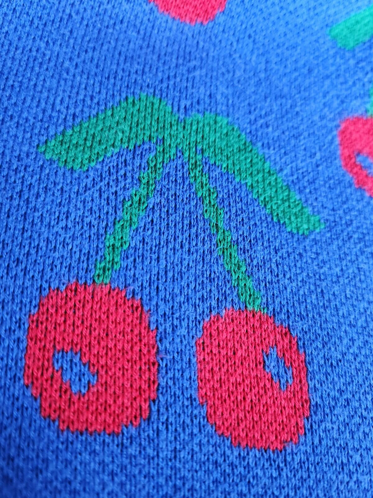 FW14 Supreme Supreme Cherries Knitted Sweater Blue Size M Luka Sabbath