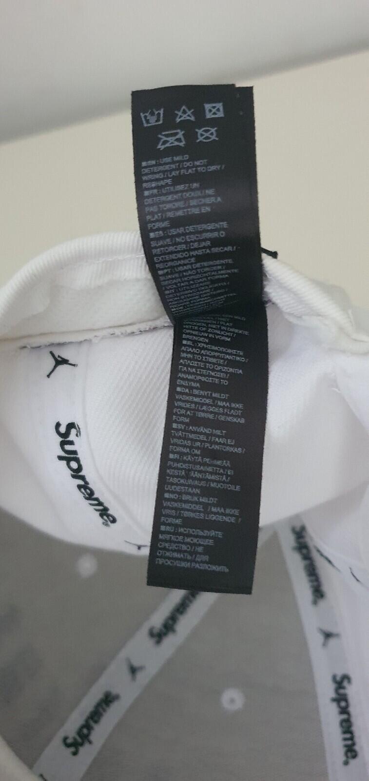 FW15 Supreme x Jordan White 6-Panel cap Jumpman hat Rare