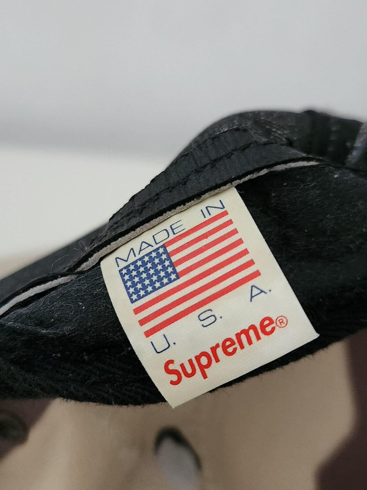 SS17 Supreme Leather Camp Cap Desert Camo Hut Rotes Box Logo Made In U.S.A
