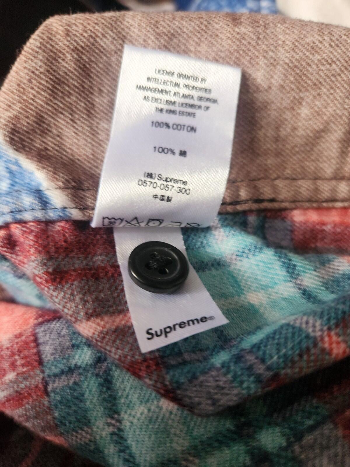 SS18 Supreme Camisa de Franela con Cremallera MLK Talla S Pequeña con Cremallera Martin Luther King Dream
