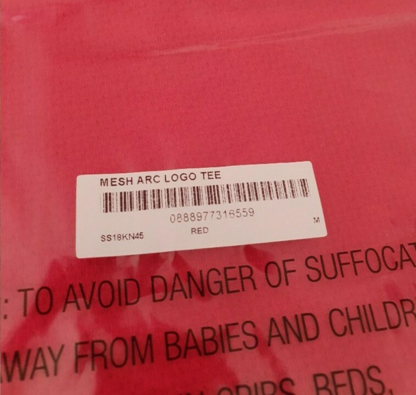 SS18 Supreme Mesh Arc Logo red tee size M medium T-shirt New in dust bag