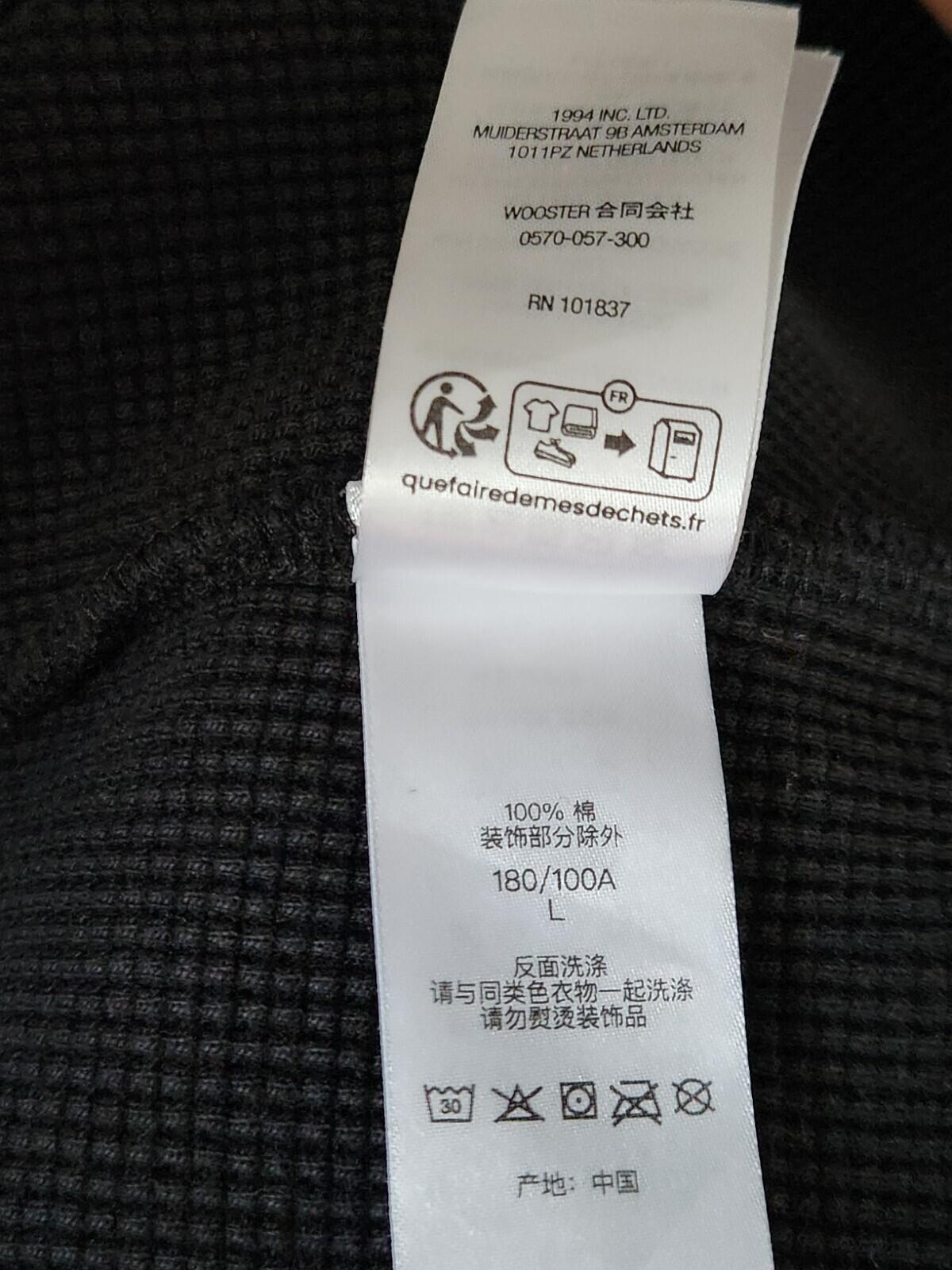 FW23 Supreme x Bounty Hunter Thermal Henley L/S Top size L large Black