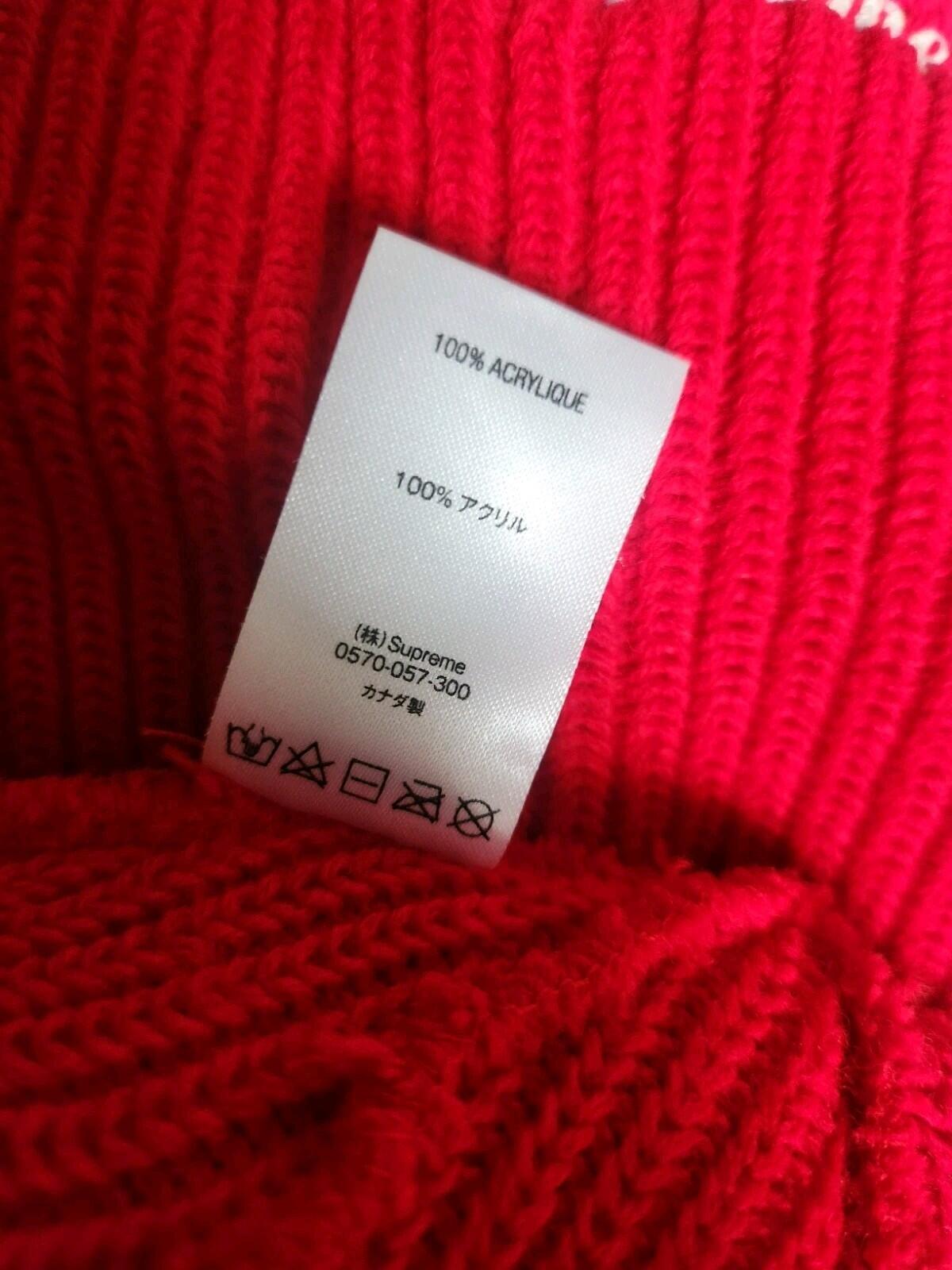 FW18 Supreme Loose Gauge beanie Red Acrylic Hat Made In Canada