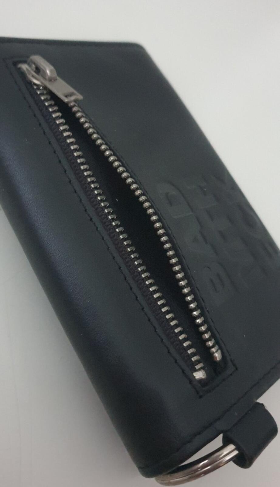 A.P.C. BAD MTH FCK Leather wallet black Chain holder Rare APC Accessory