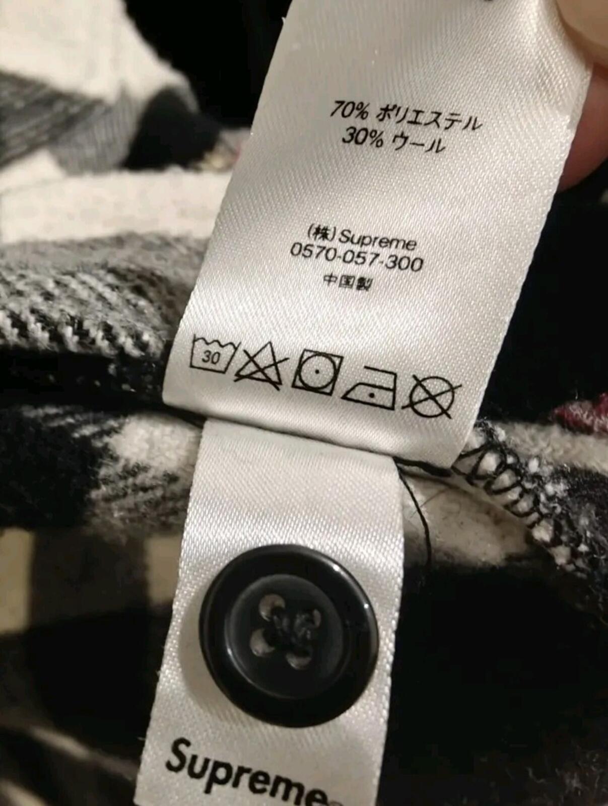 FW19 Supreme 1 - 800 Buffalo Plaid Shirt Black Size M Medium Artwork by AOI