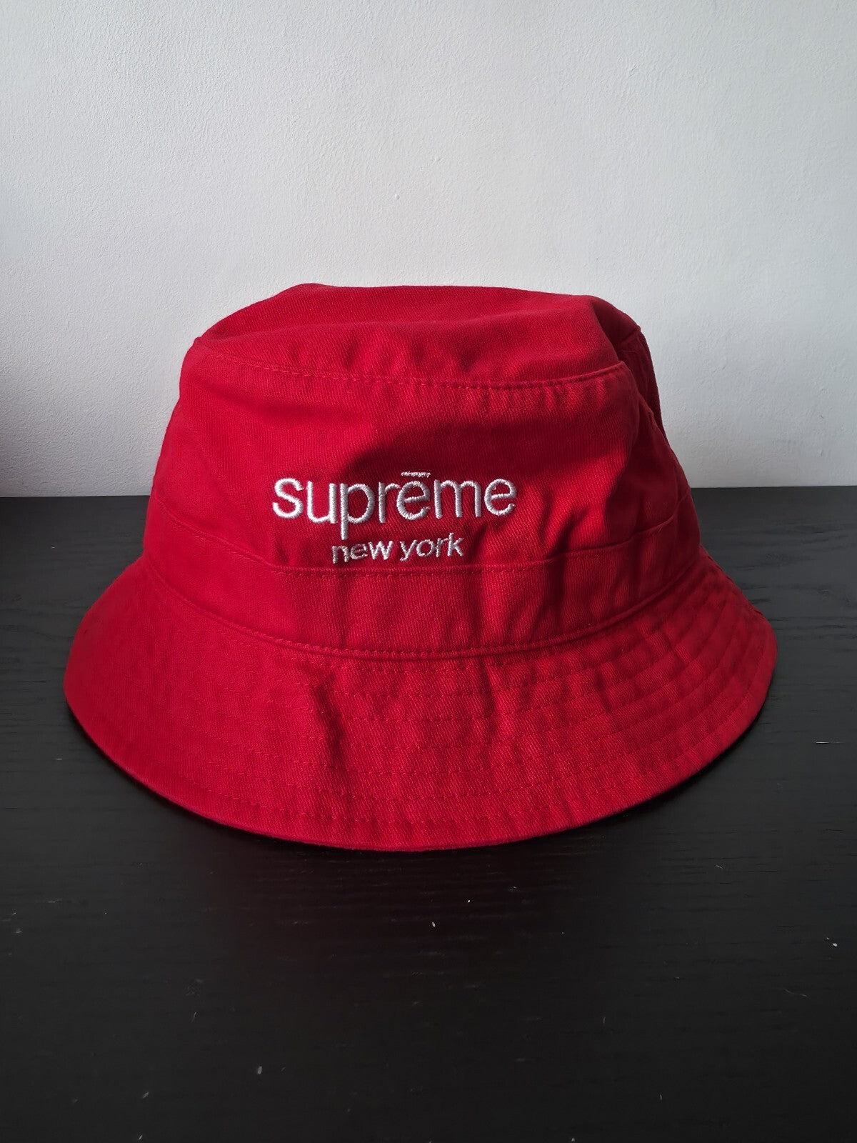 SS14 Supreme Classic Logo Crusher Hat Red Size S/M
