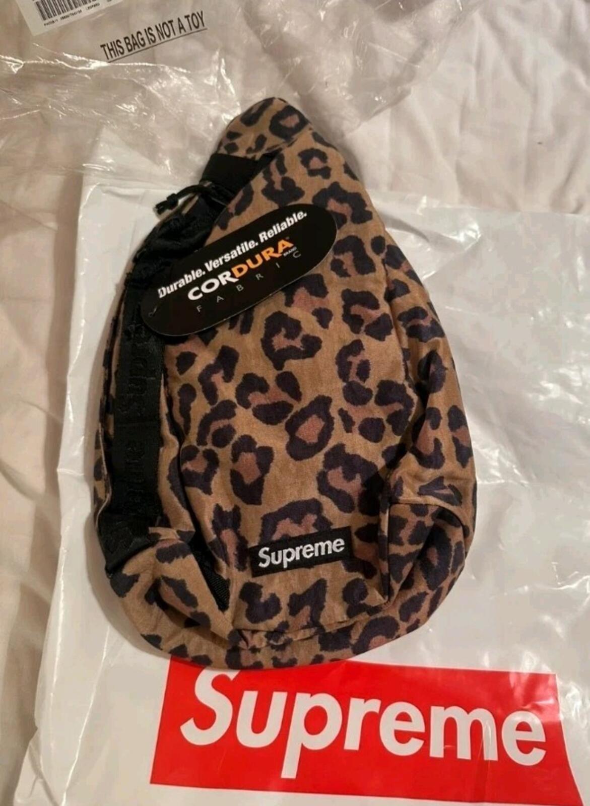 FW20 Supreme Sling Bag Leopard Water Resistant
