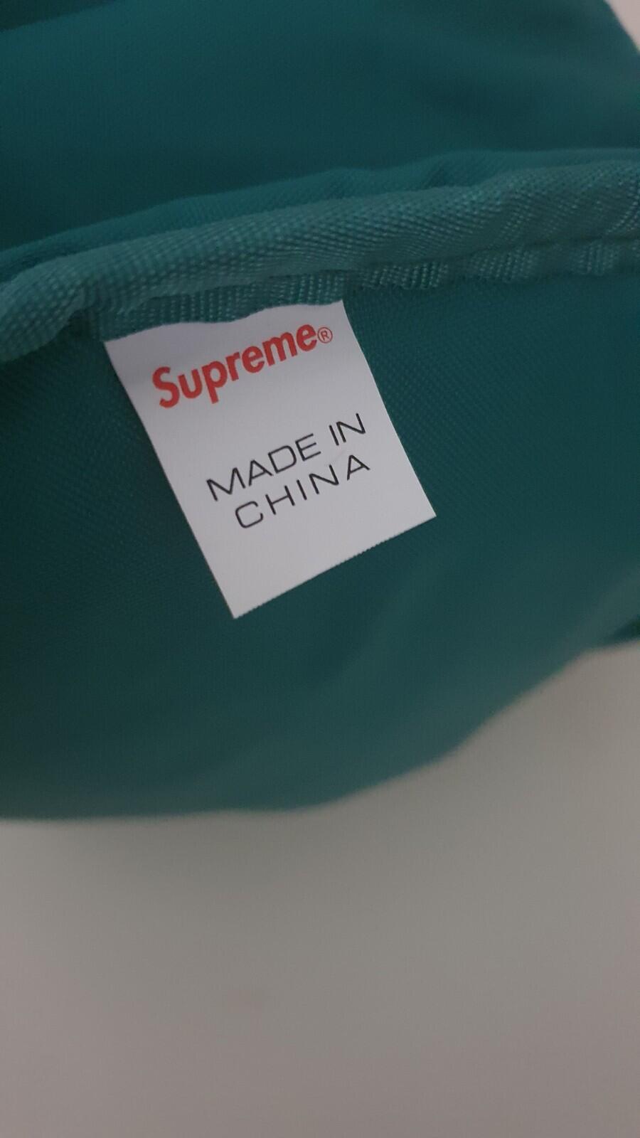 FW17 Supreme teal waist bag Cordura Fabric reflective text Shoulder Belt Used 1x