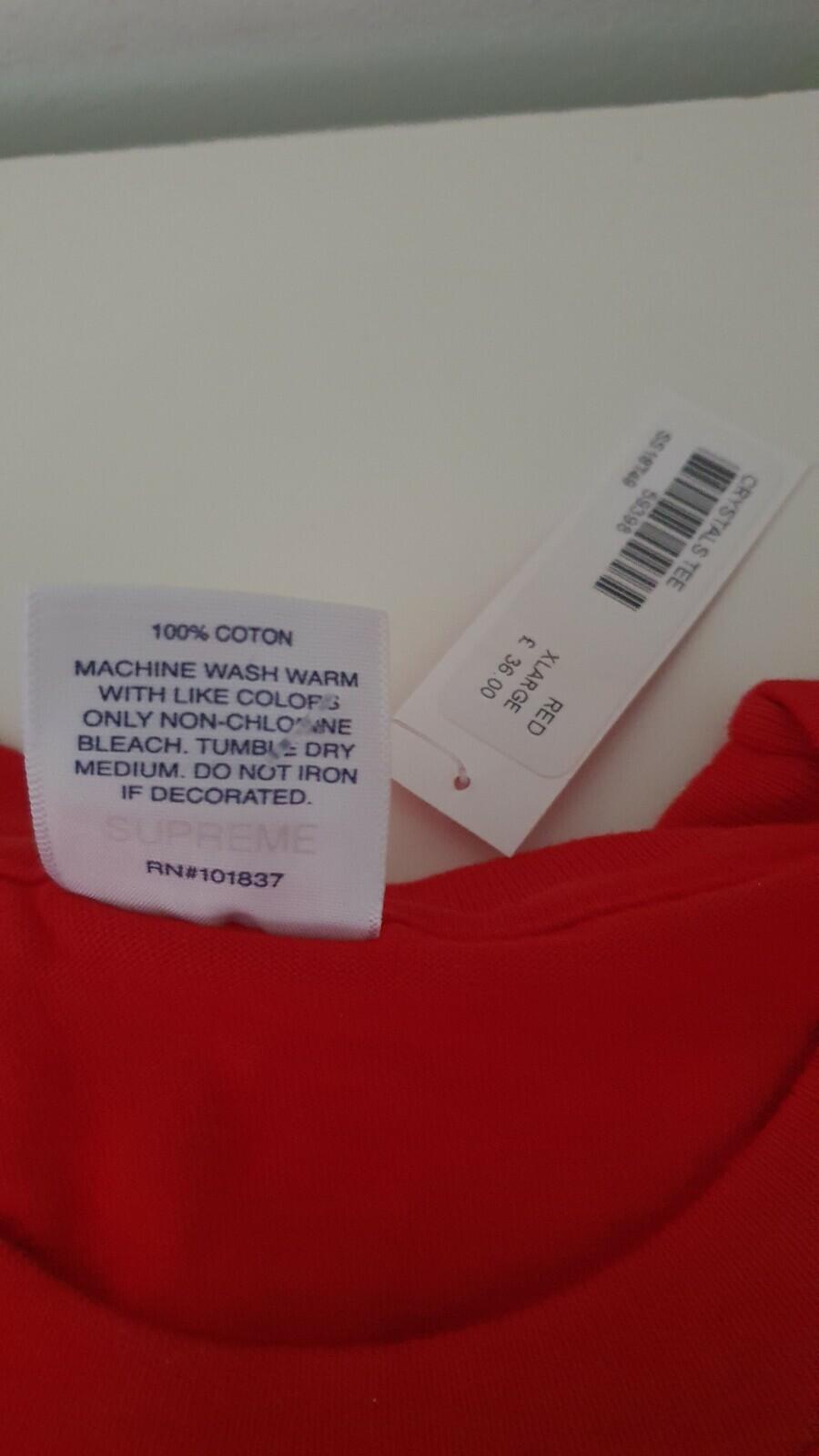 SS18 Supreme Crystals tee red Rocks T-shirt size XL New with tag