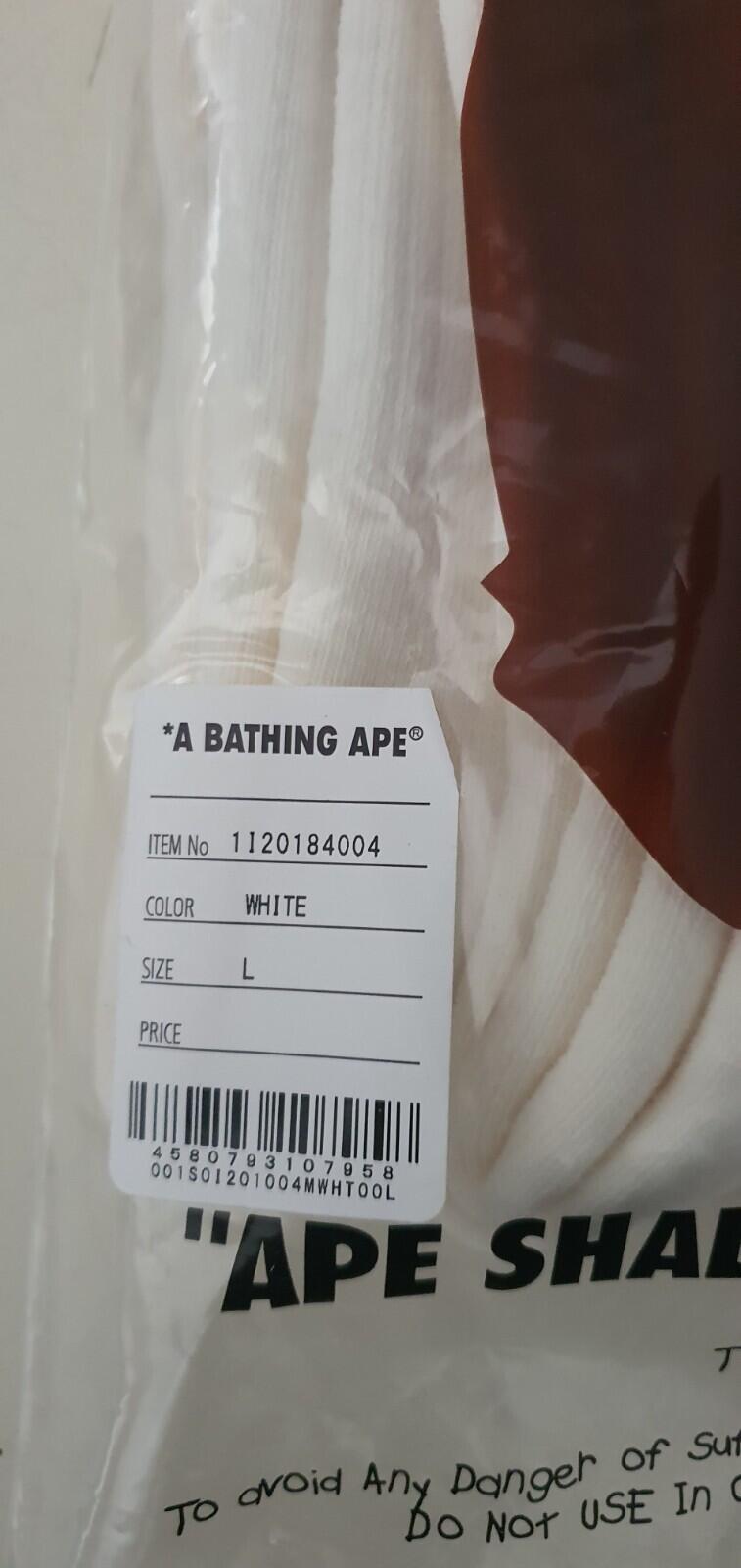 1x A BATHING APE Ape Head one point socks L large UK 9-11 Japan BAPE White Pair