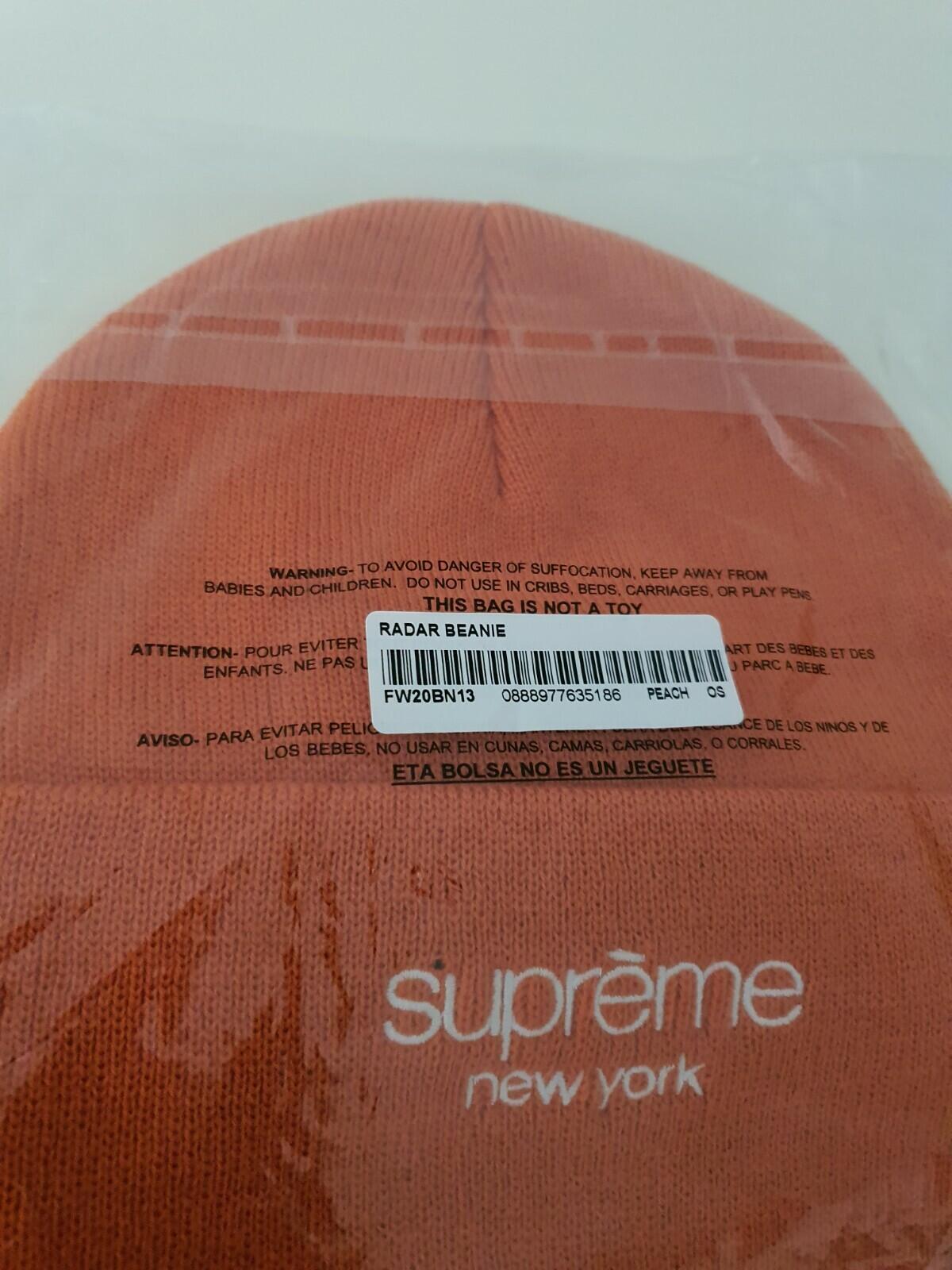 FW20 Supreme Radar peach beanie New and unopened Hat