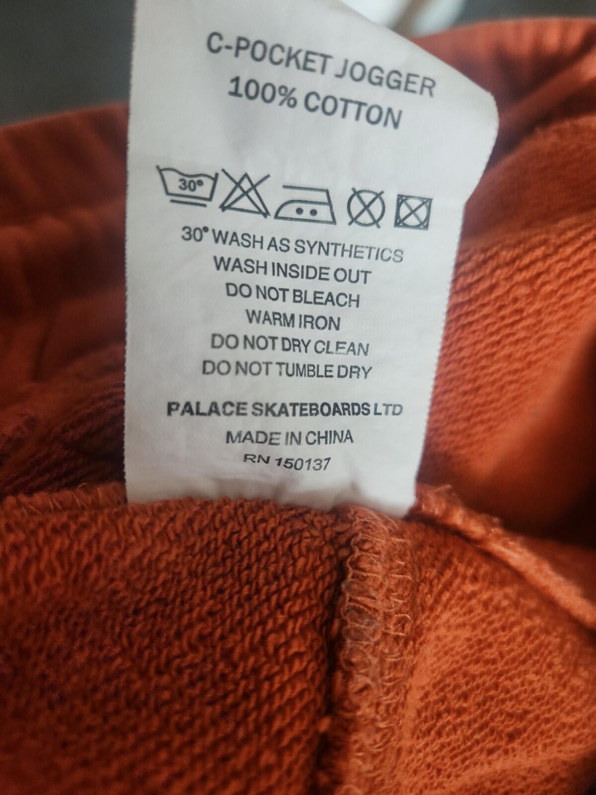 SS21 Palace C-Pocket Joggers L Large Orange Sweatshorts Utility Skateboards Pant
