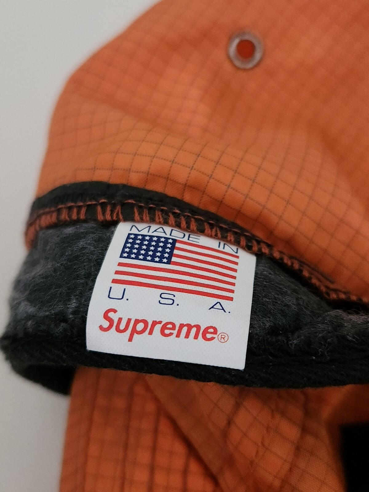 SS12 SUPREME Ripstop Camp Cap Black Box Logo Orange Hat Rare Vintage 2012