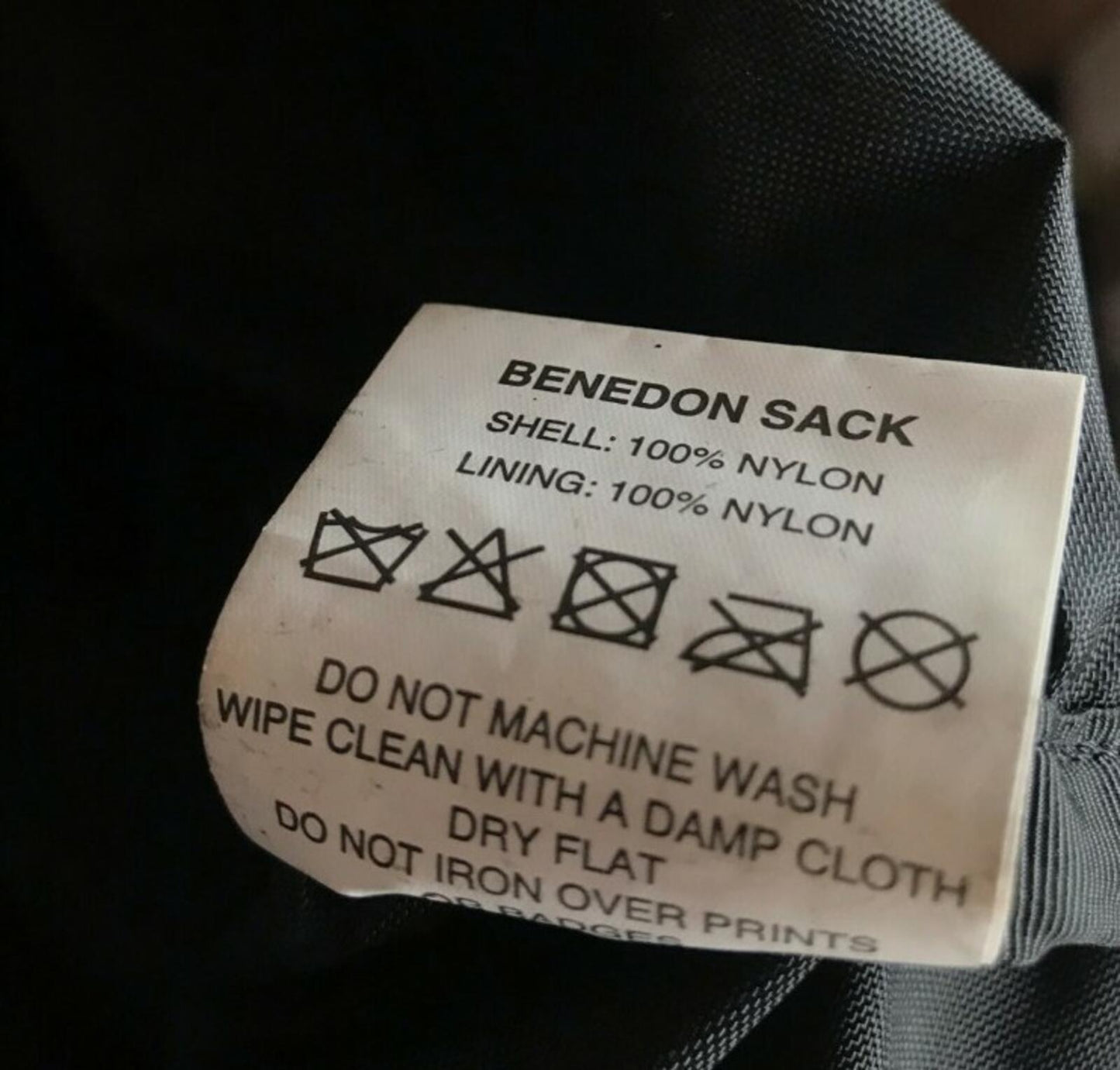 AW16 Palace Benedon black Sack bag / backpack Tri-Ferg