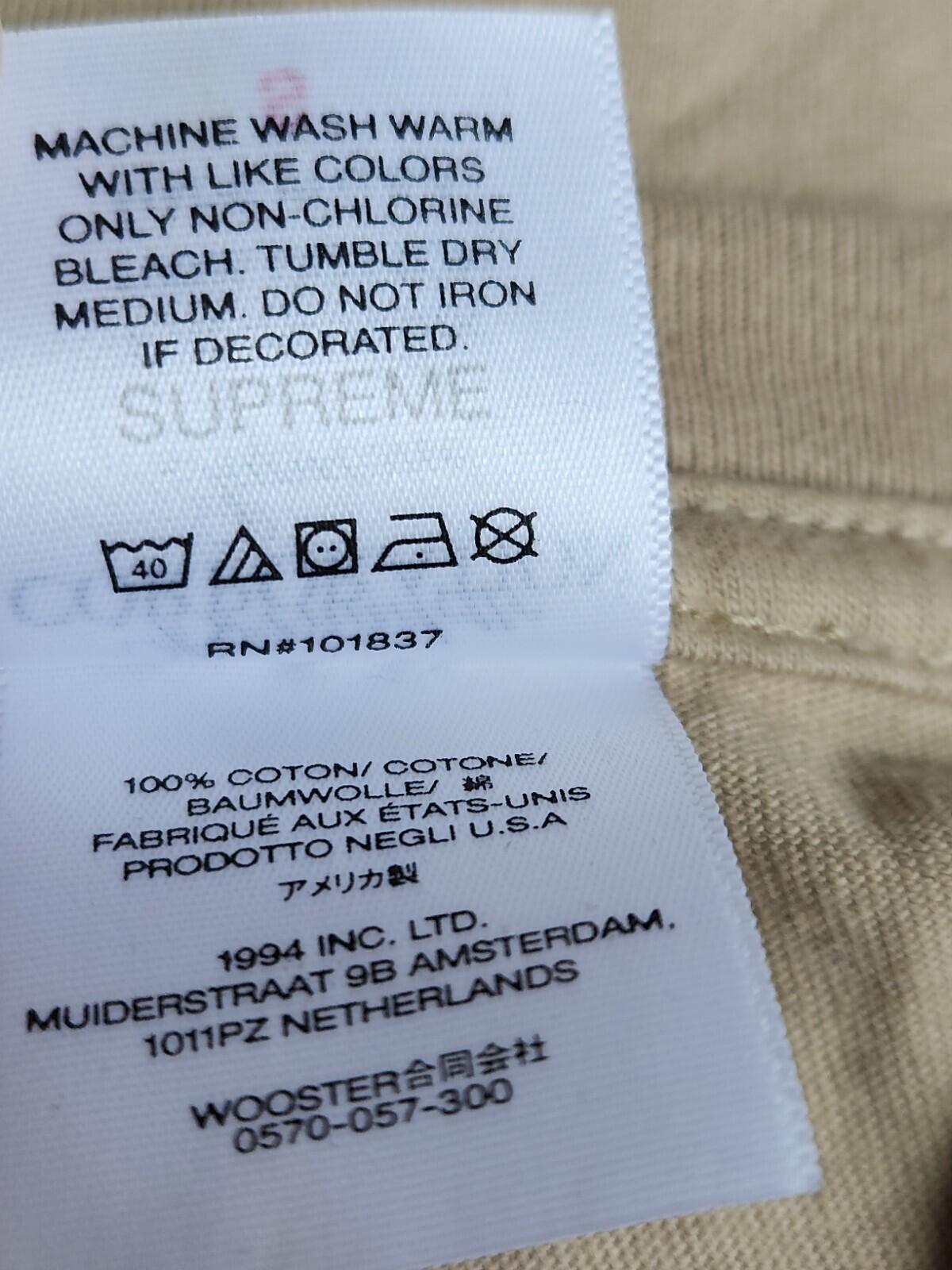 SS23 Supreme x Bernadette Corporation Money Tee Khaki T-shirt Size S Small
