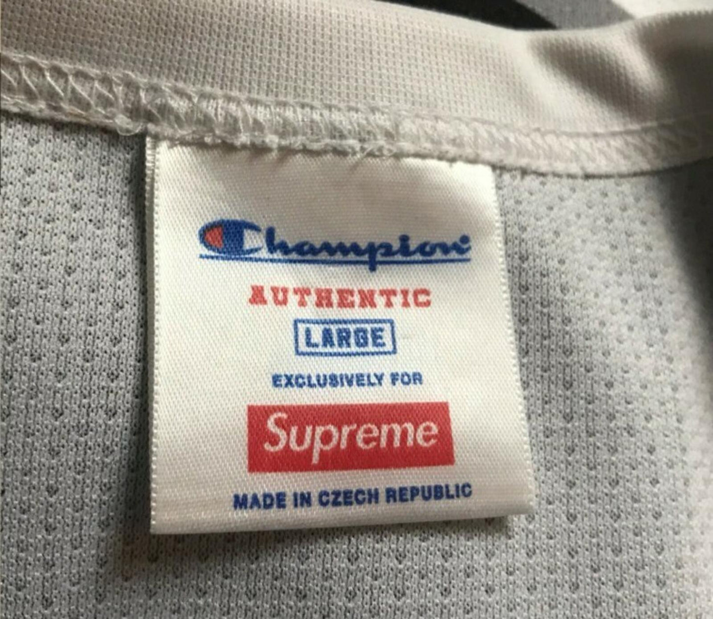 SS14 Supreme x Champion Hockey Top white size L large jersey Rare Vintage 2014
