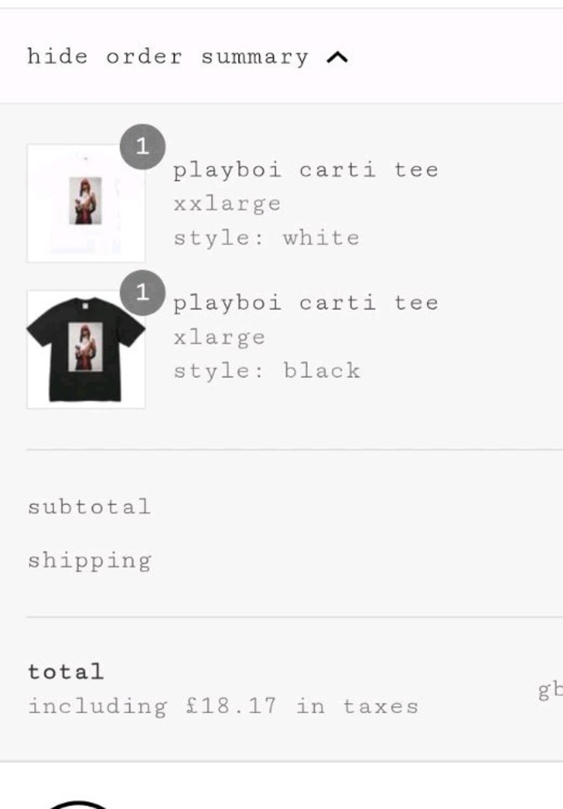 FW25 Supreme Playboy Carti Photo Tee Schwarz Größe XL