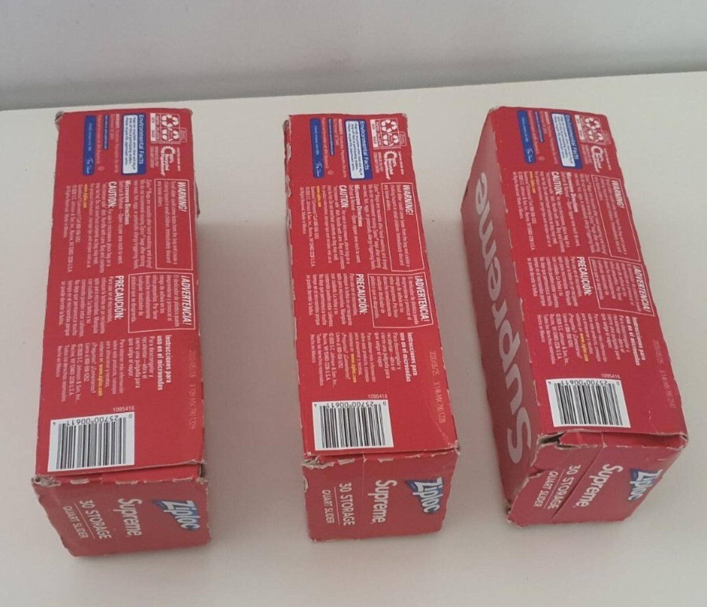 3x SS20 Supreme ZIPLOC Beutel (3x Boxen à 30 Stück) klare kleine Box Logo Aufbewahrungsbeutel