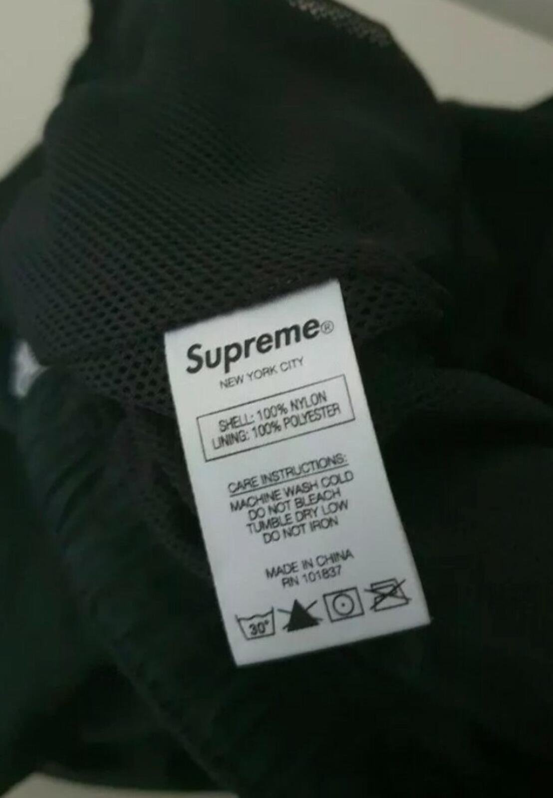 SS18 Supreme Tonal Taping nylon track pant size M medium black