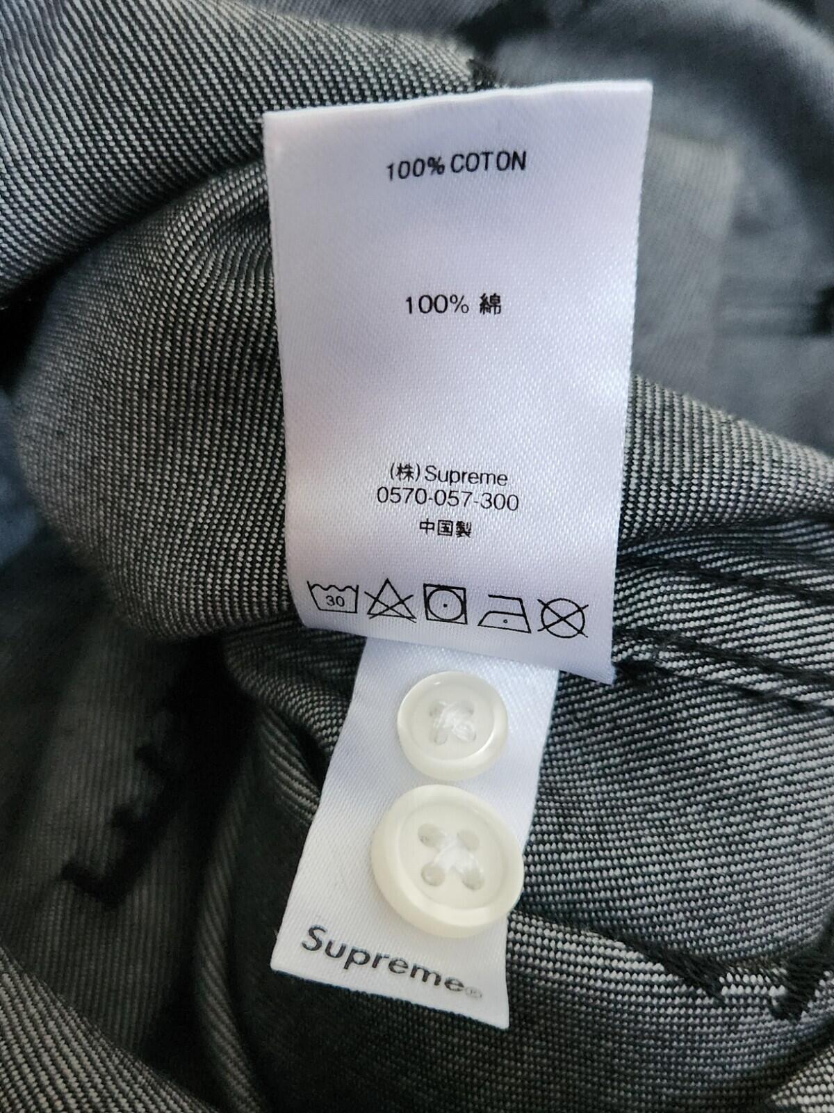 FW20 Supreme Stripe Logo Jacquard Denim L/S Shirt