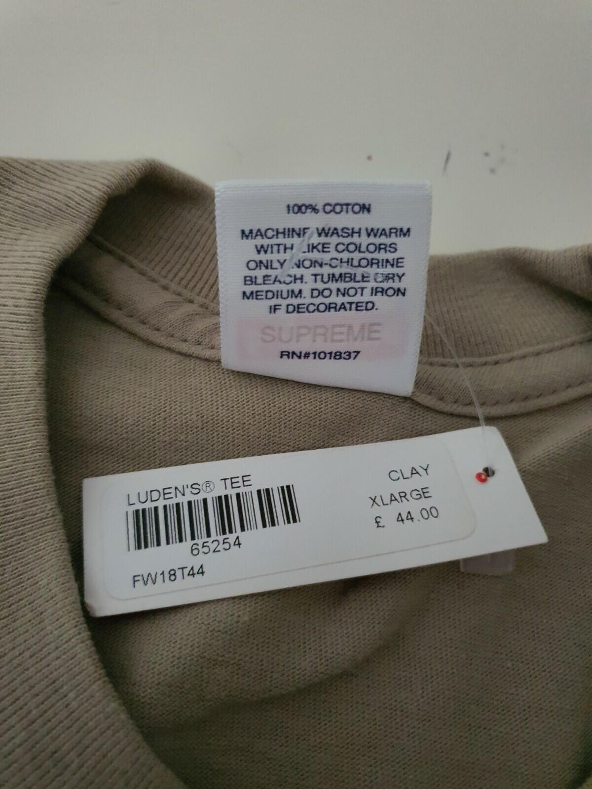 FW18 Supreme Luden's T-Shirt Clay Größe XL
