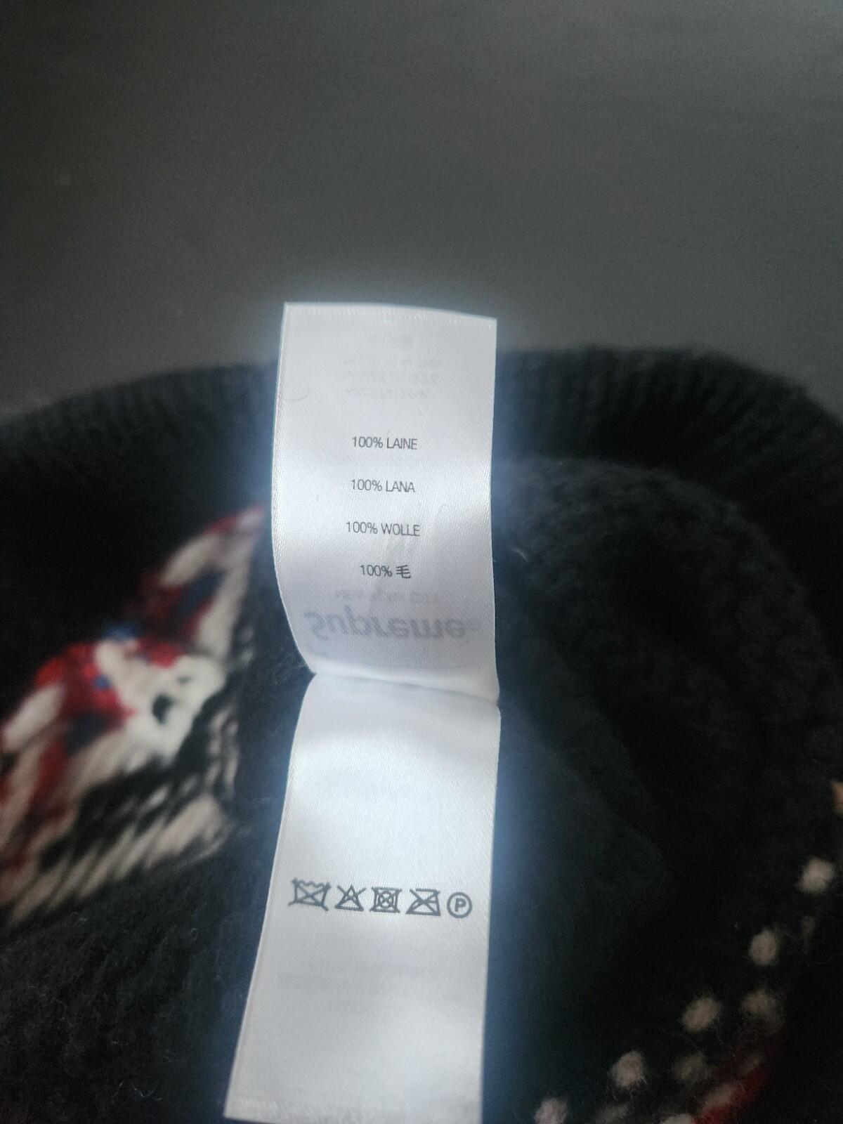 FW22 Supreme Tassel Beanie Wool Black Hat