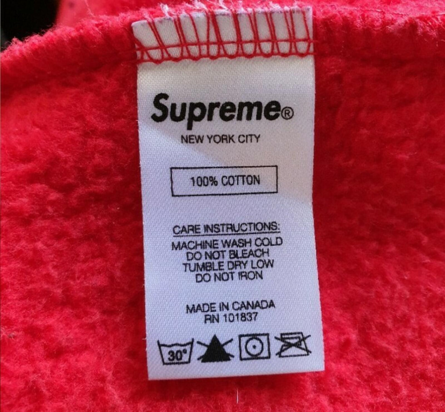 FW17 Supreme GT red / black hooded sweatshirt Supreme Team Hoodie size M medium