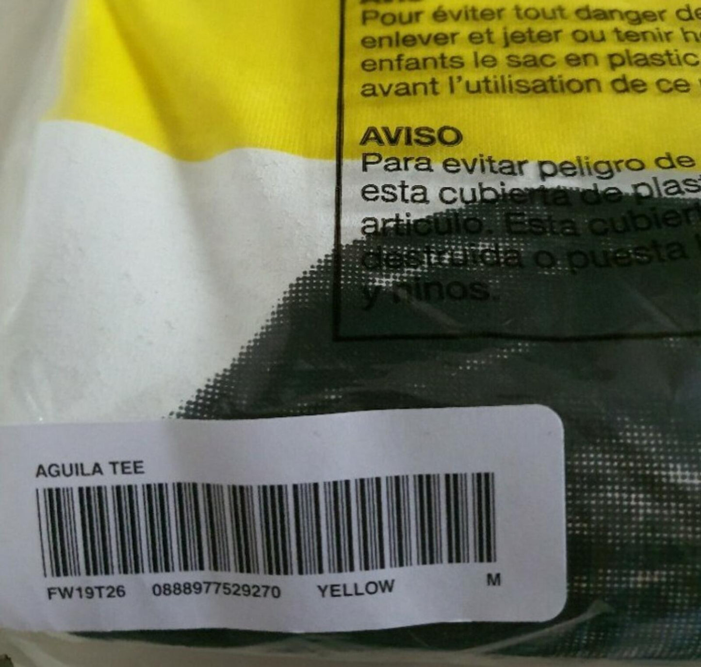 FW19 Supreme Aguila Tee Amarillo Talla M