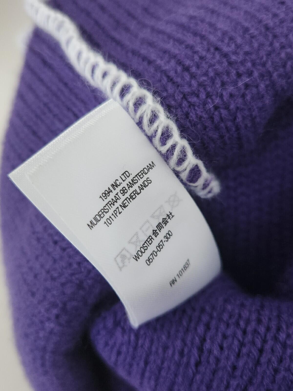 FW22 Supreme Contrast Stitch beanie Purple Hat