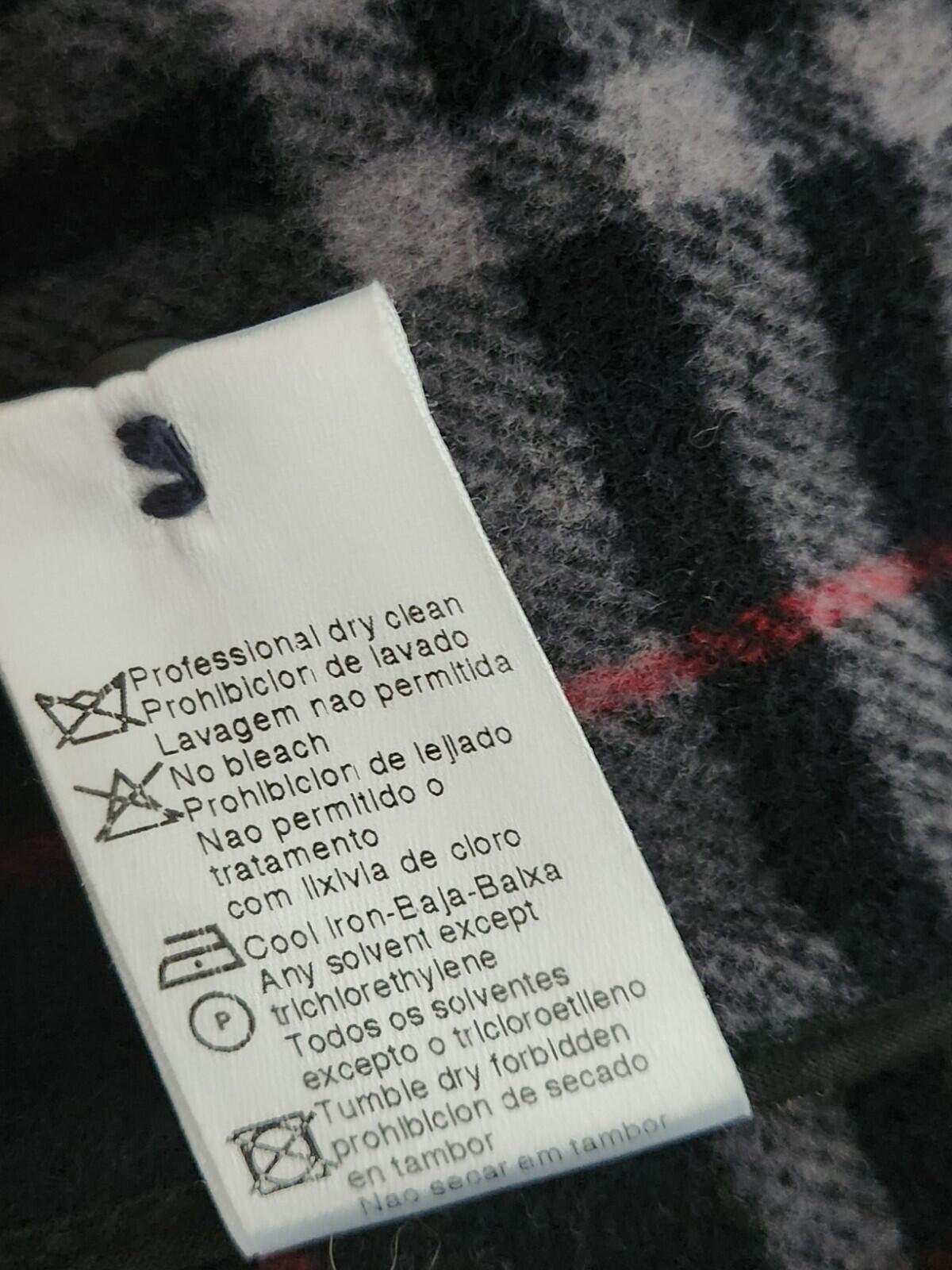 Burberry Duffle Wool Hooded Coat Navy Tartan Size Boys 14Y Fits Mens M Medium