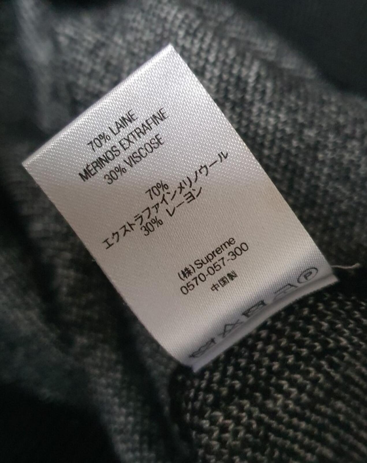FW18 Supreme Newsprint schwarzer Pullover Größe M mittlerer Jumper Zeitung Merinowolle