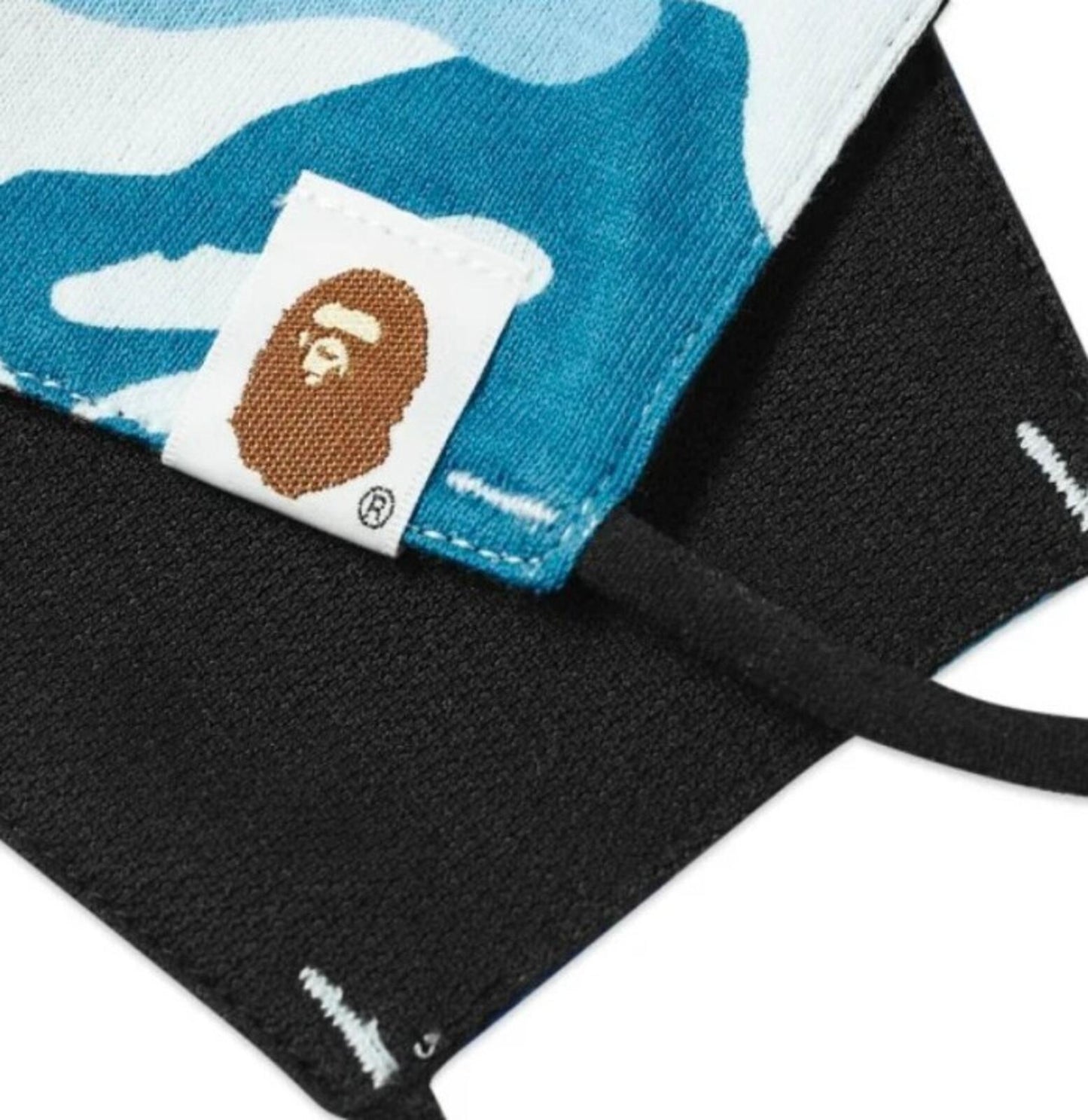 A BATHING APE Big ABC camo face mask cotton blue camouflage BAPE RRP £55