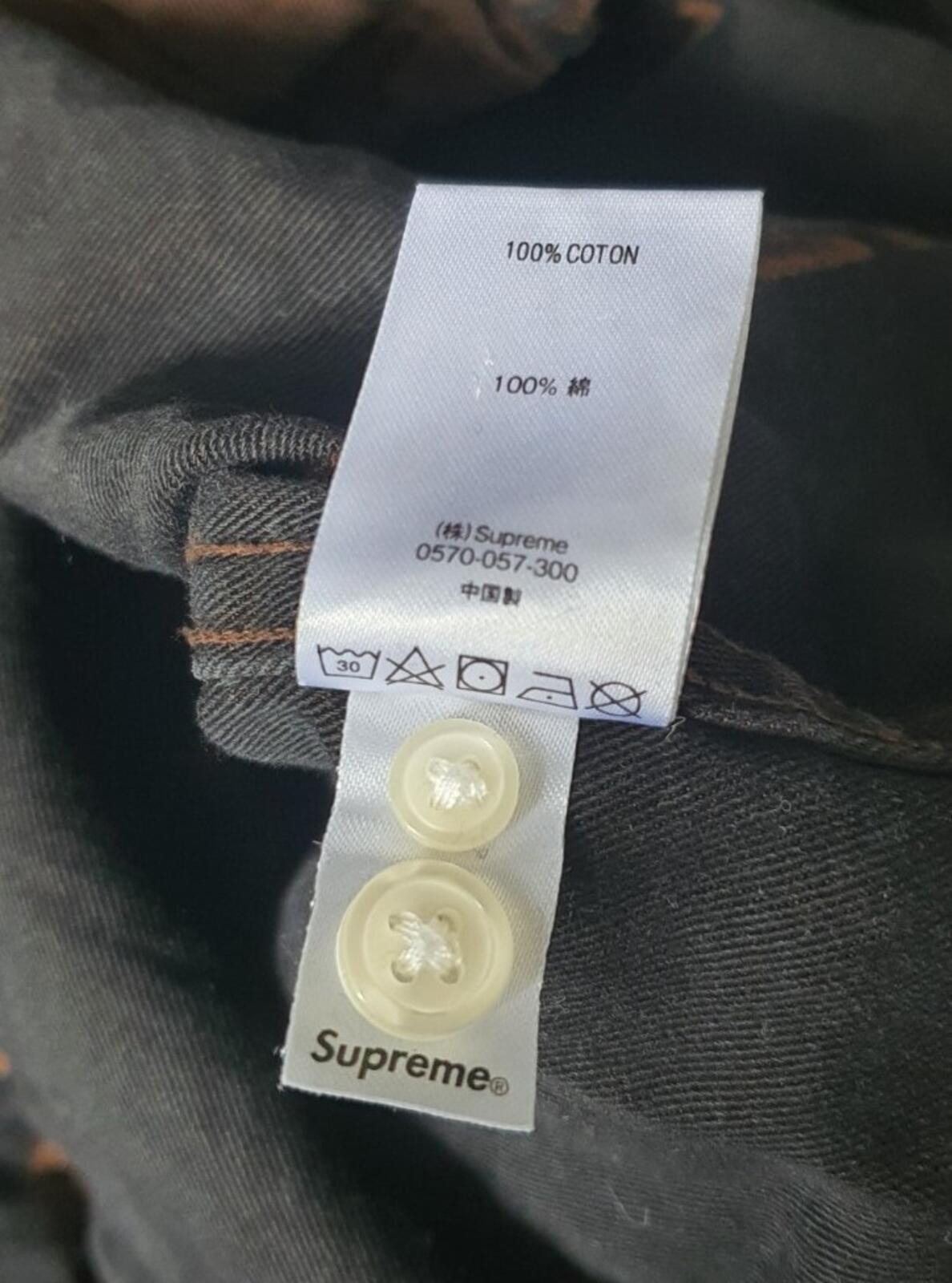 FW20 Supreme Stripe Logo Jacquard denim long sleeve L/S shirt L large