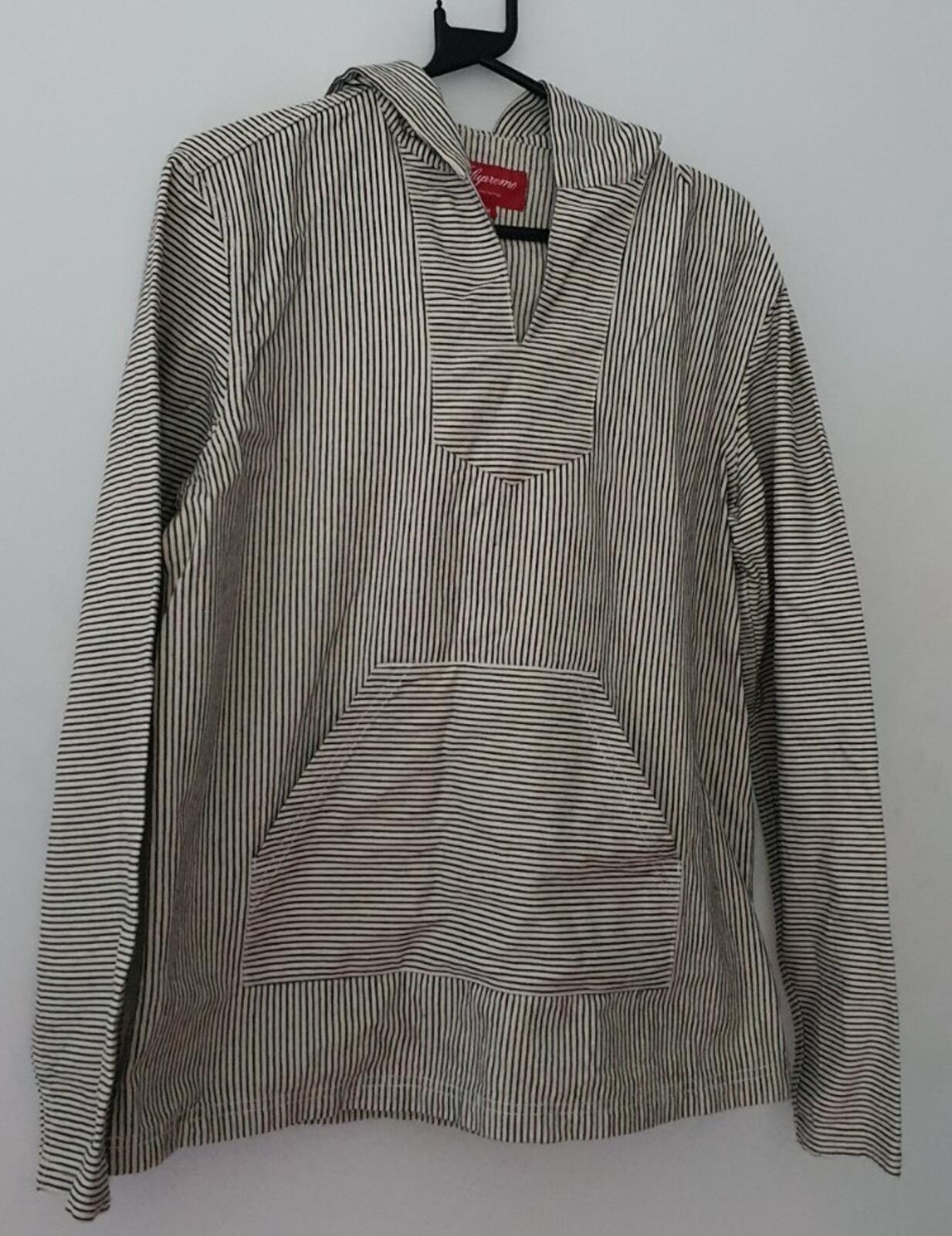 SS13 Supreme Baja Striped Denim Hooded Shirt Size M